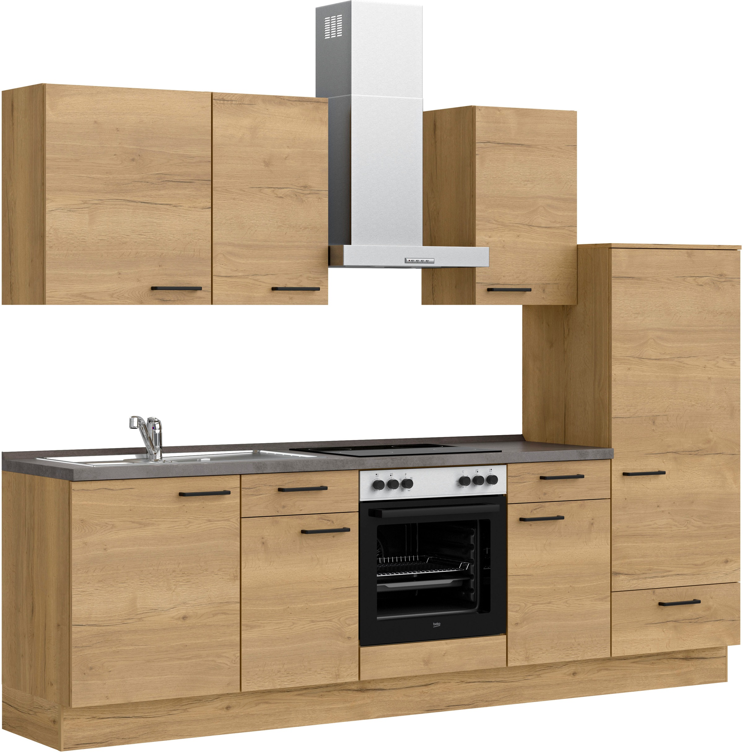 nobilia® Küchenzeile »"Structura I"«, vormontiert, Ausrichtung wählbar, Breite 270 cm, wahlw. mit E-Geräten