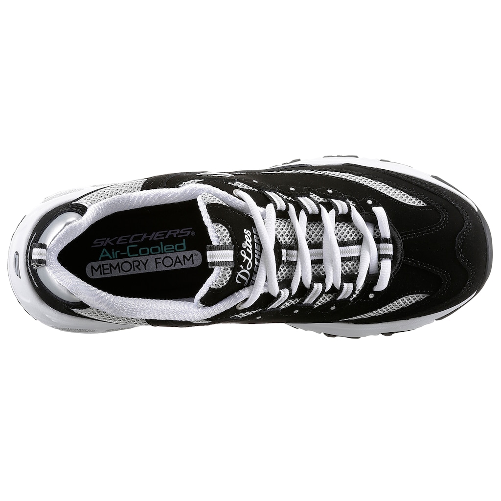 Skechers Sneaker »D'LITES - ROAM AROUND«, profilierter Gummi-Laufsohle, Freizeitschuh, Halbschuh, Schnürschuh