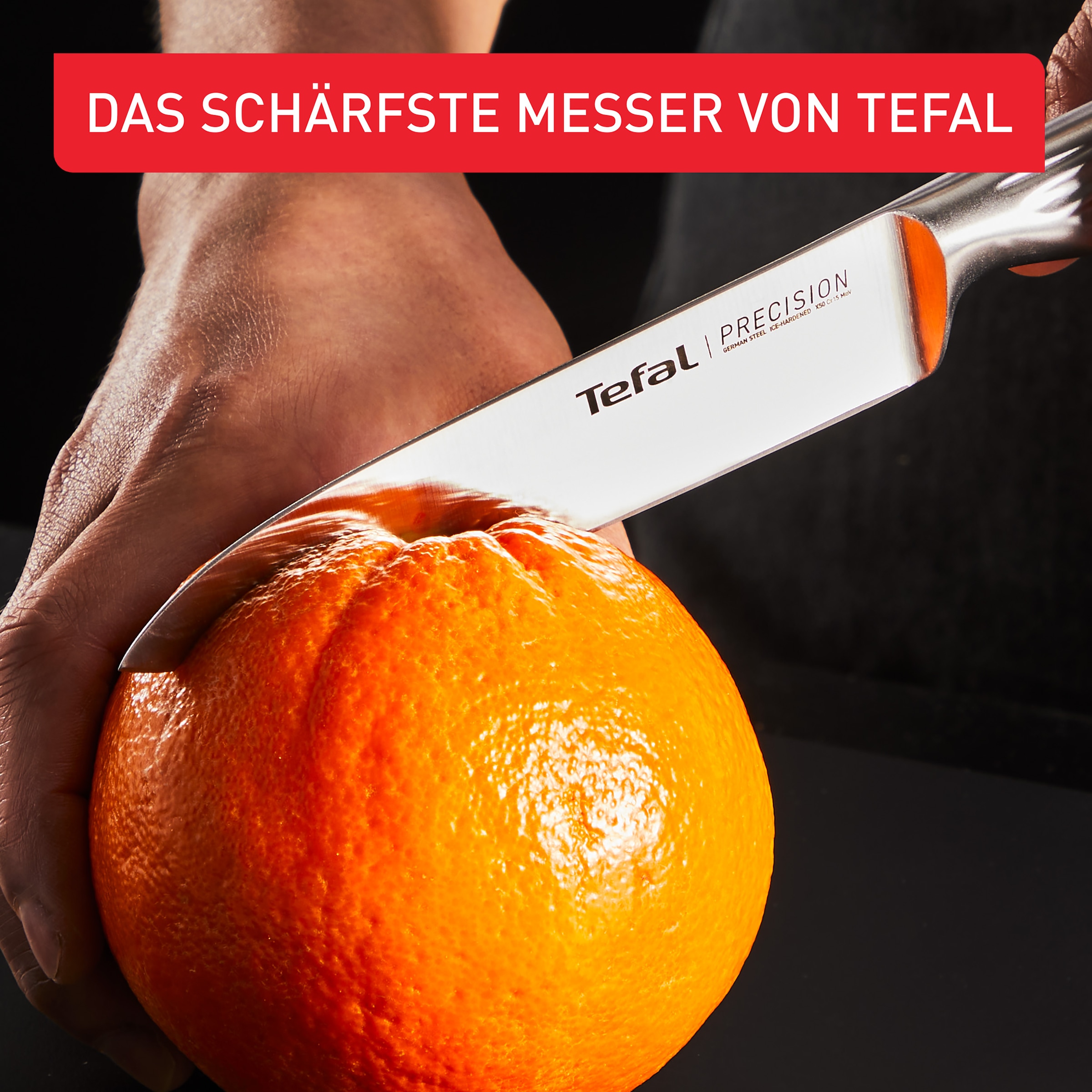 Tefal Universalküchenmesser »Precision« 12 cm, 22°-Klingenwinkel, Eishärtungstechnologie, Wellenmuster