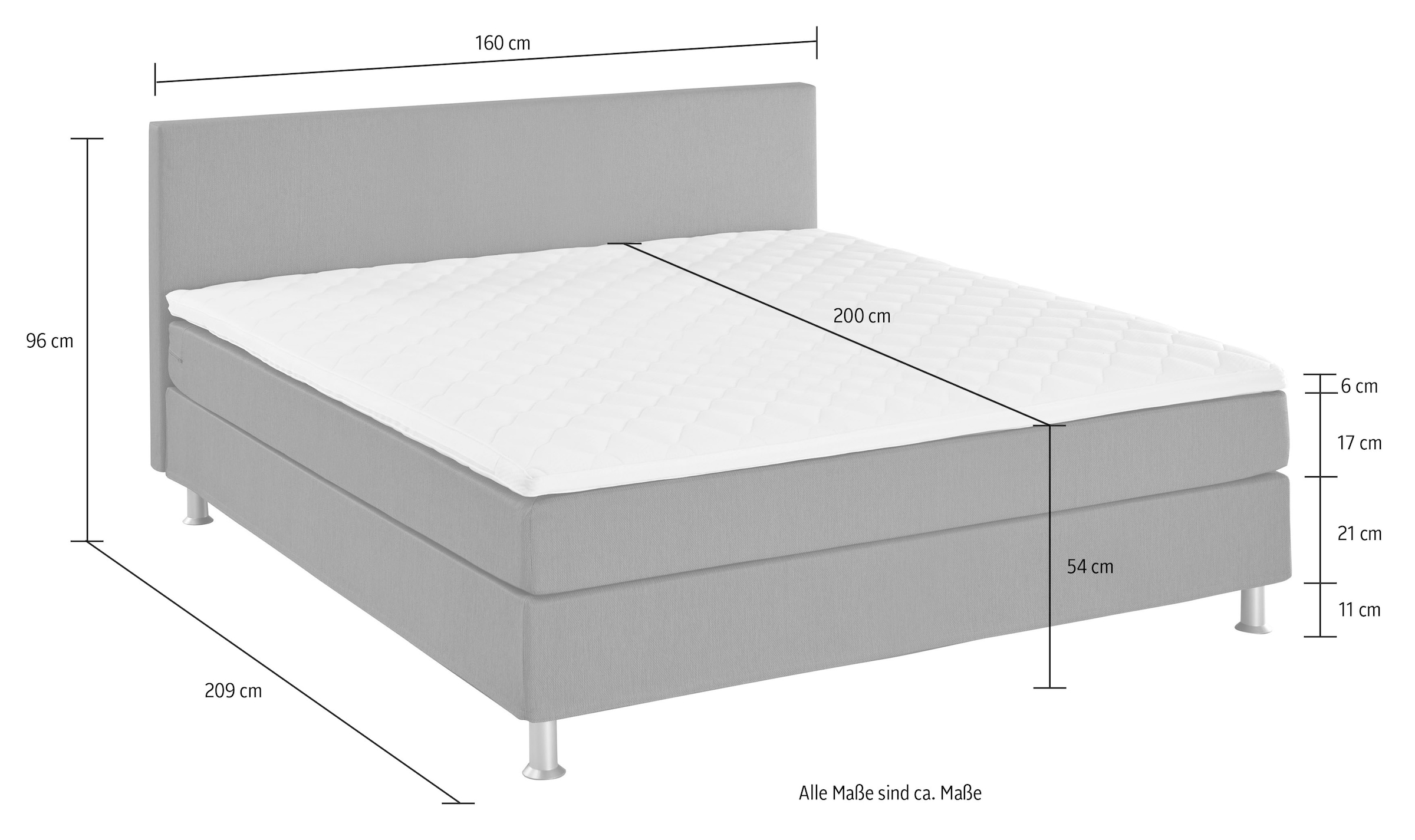 ATLANTIC home collection Boxbett »Edison«, inkl. Bonnellfederkern-Matratze und Topper