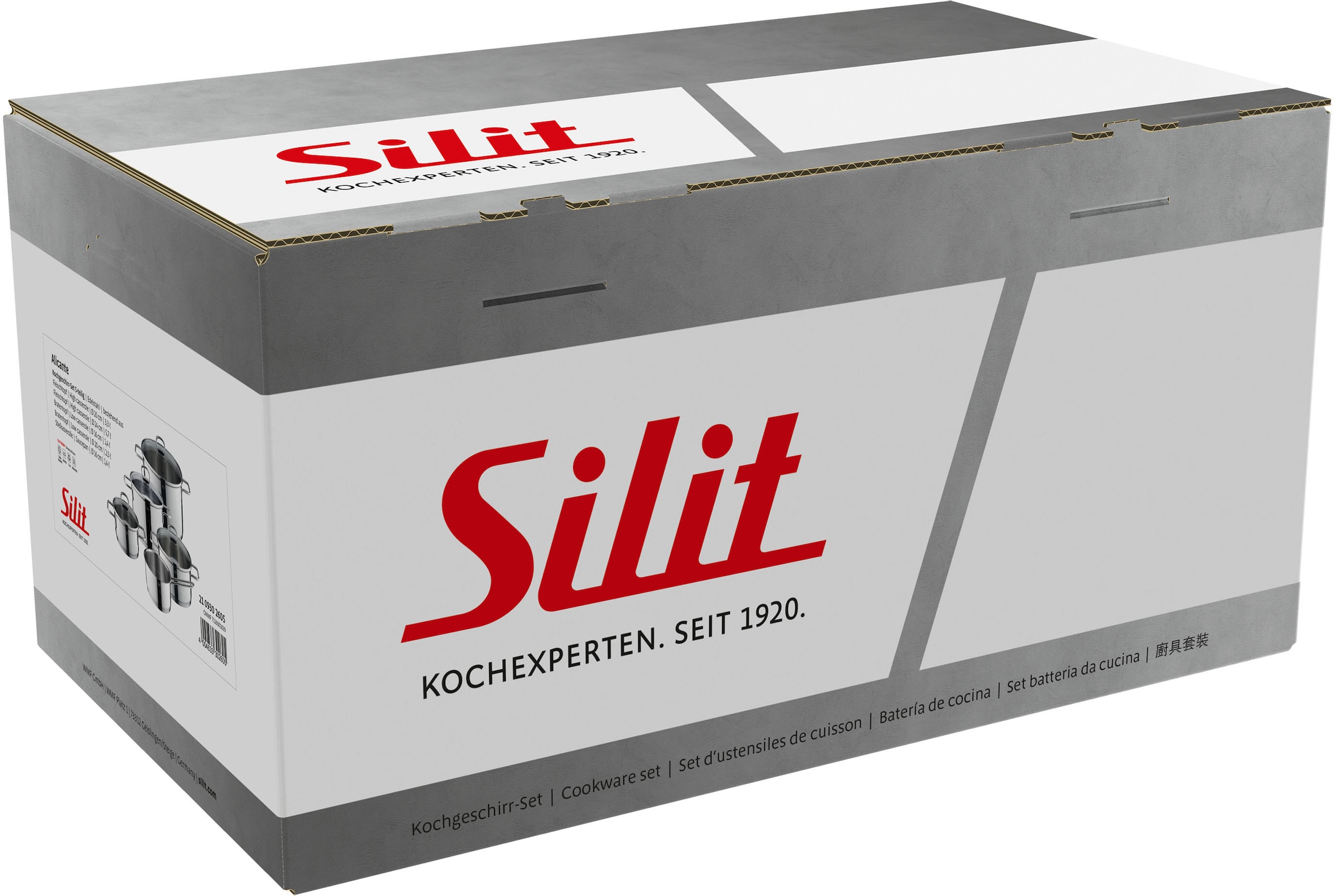Silit Topf-Set »Alicante«, Edelstahl 18/10, (Set, 9 tlg.), Silitherm-Allherdboden, induktionsgeeignet, spülmaschinengeeignet