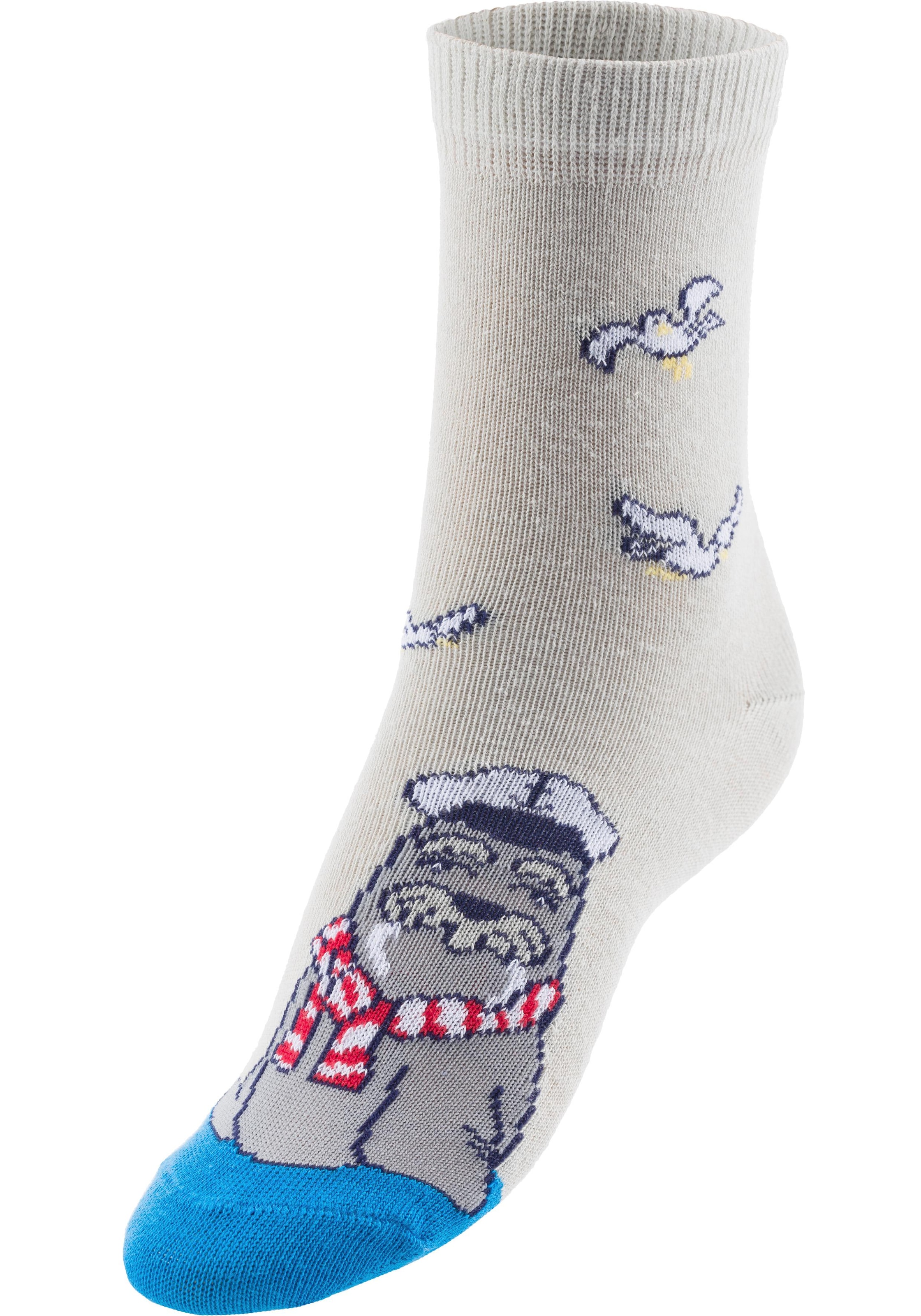 Arizona Socken, (5 Paar), mit Meeresmotiven