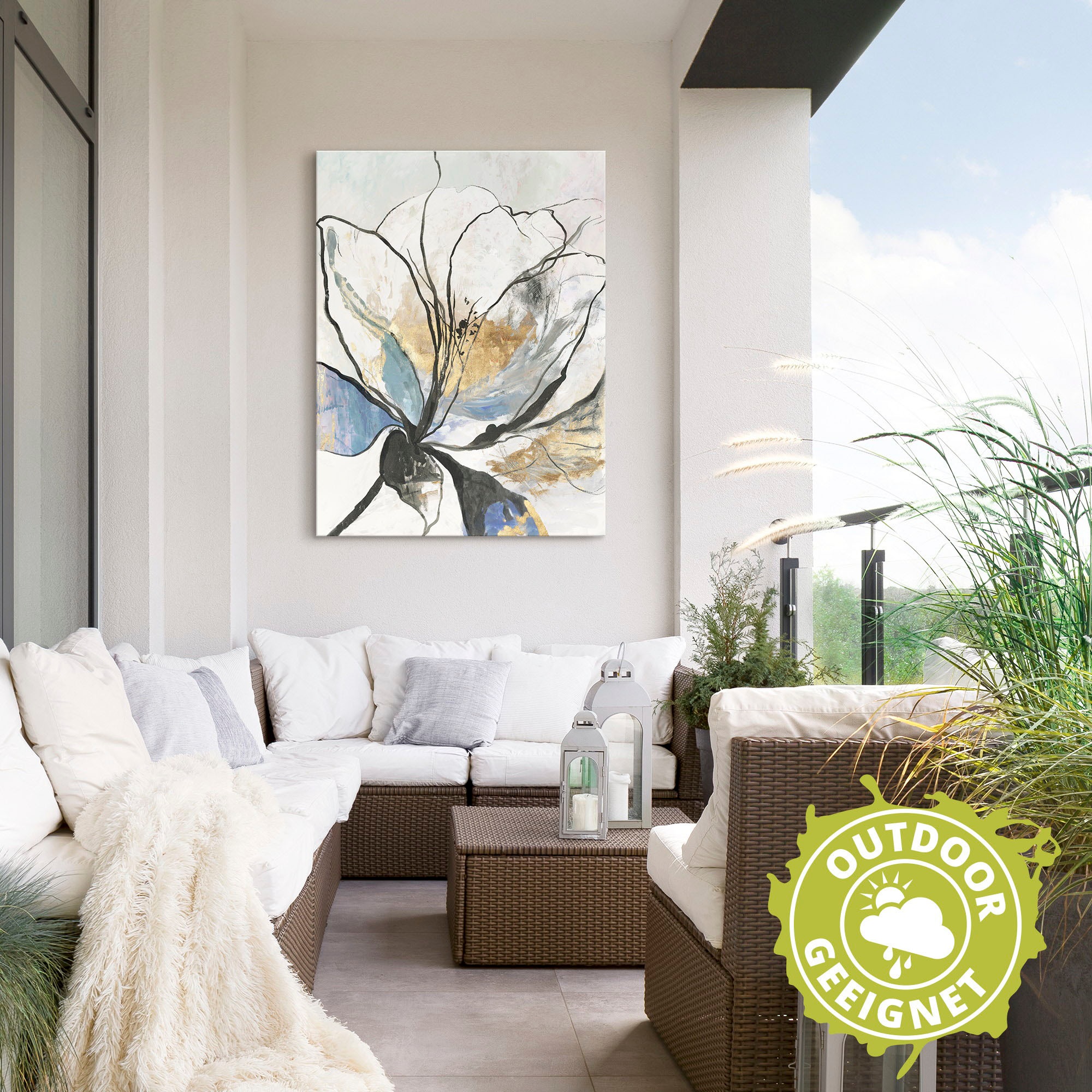 Artland Wandbild »Umrissenes Blumenmuster I«, Blumenbilder, (1 St.), als Alubild, Outdoorbild, Leinwandbild, Poster, Wandaufkleber