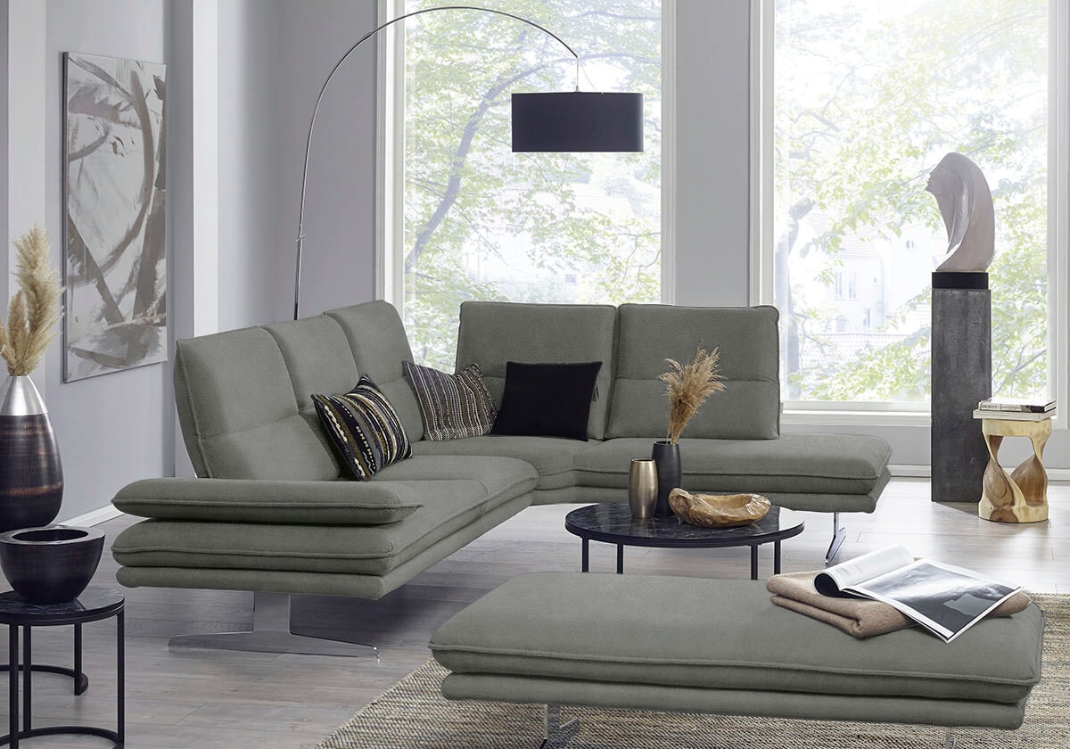 W.SCHILLIG Ecksofa »broadway, Designsofa, mit tollem Sitzkomfort, L-Form« Sitztiefenverstellung, Kopfteil- & Seitenteilverstellung, Breite 284cm