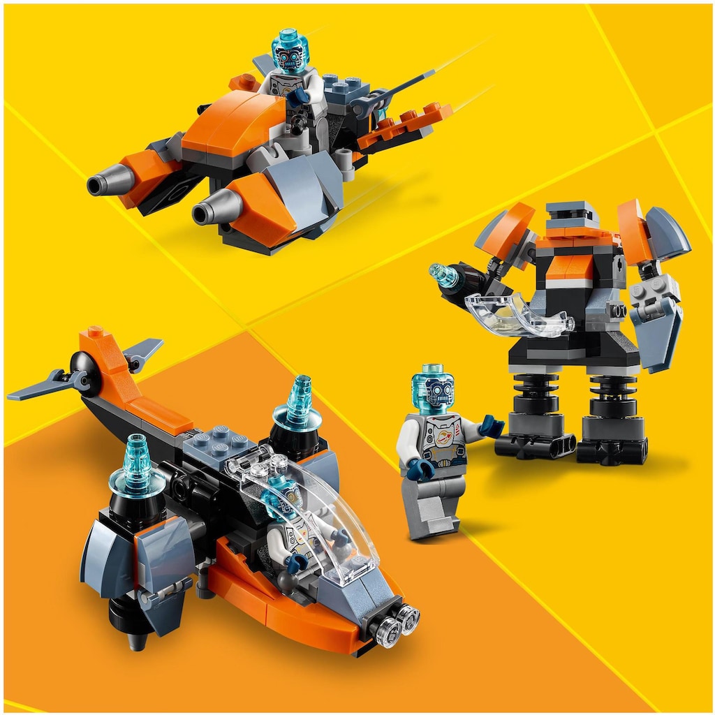 LEGO® Konstruktionsspielsteine »Cyber-Drohne (31111), LEGO® Creator 3in1«, (113 St.)