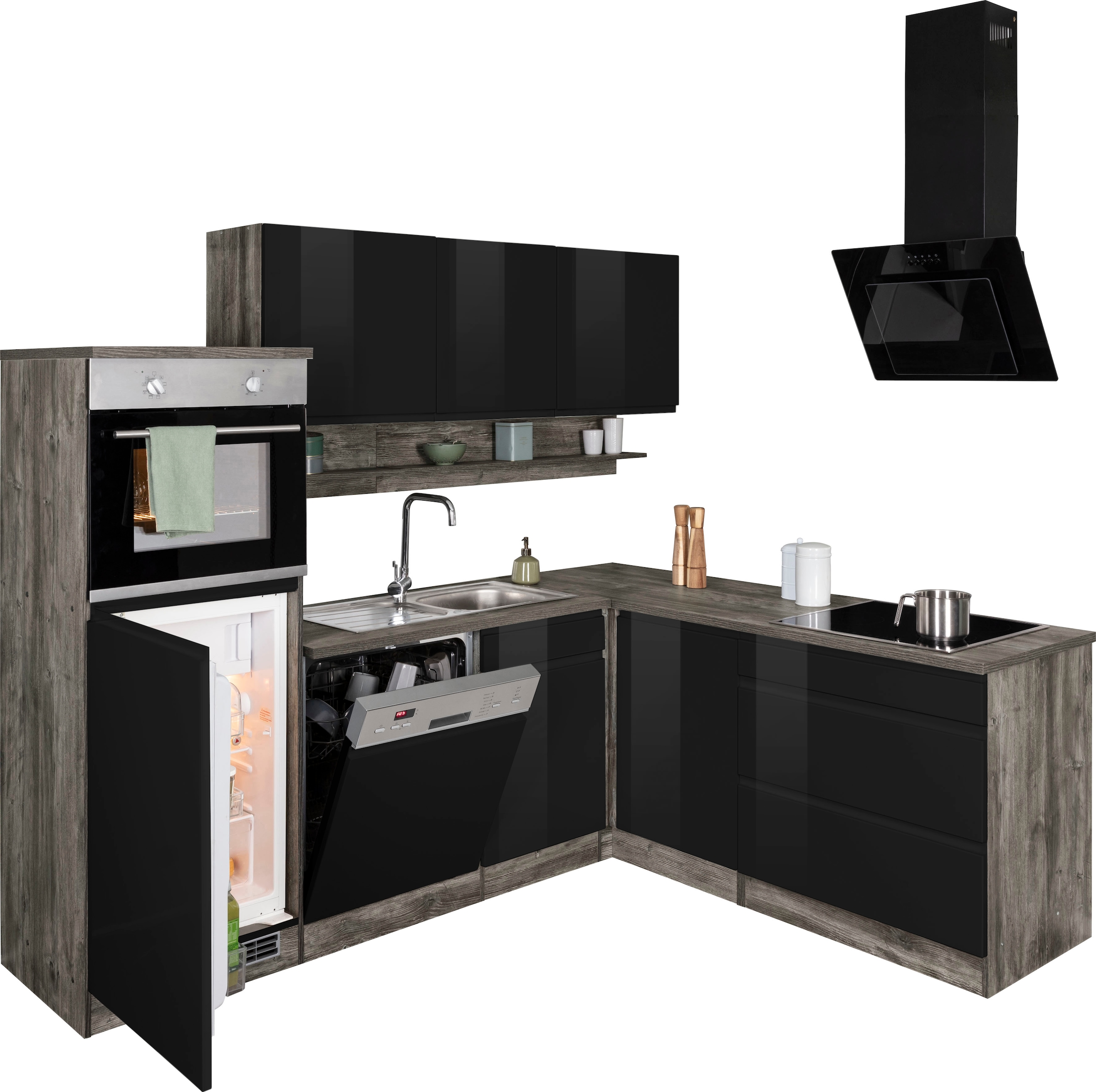 KOCHSTATION Winkelküche »KS-Virginia«, Stellbreite 230/190 cm, ohne E-Geräte