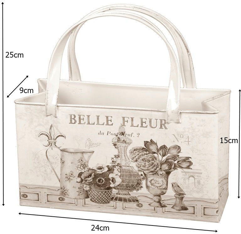 Ambiente Haus Übertopf »Fleur-Tasche aus Metall«, (1 St.)