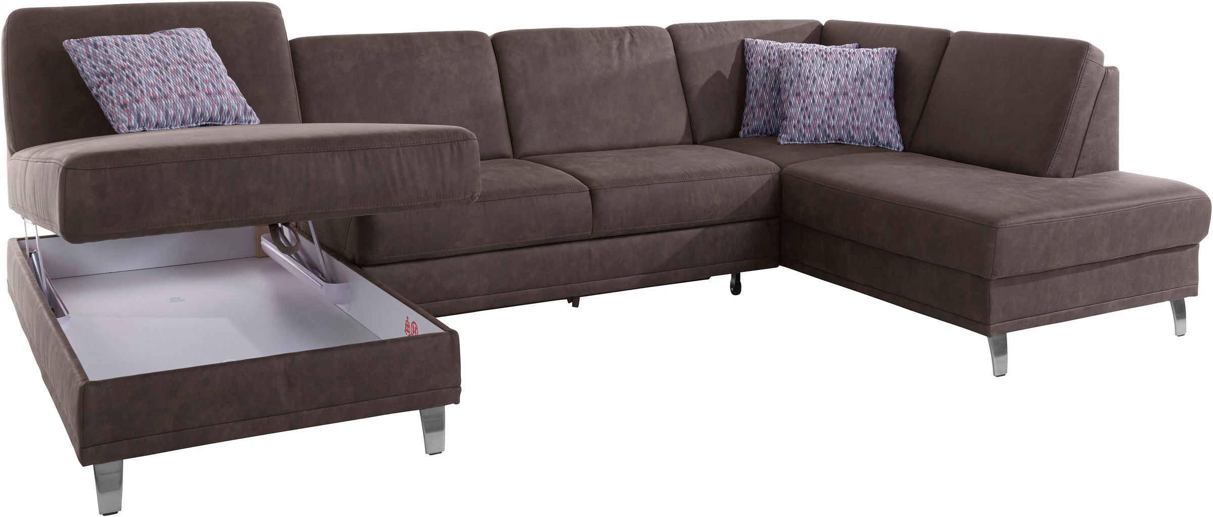 sit&more Wohnlandschaft »Clio U-Form«, wahlweise mit Bettfunktion und Bettkasten, inklusive Federkern