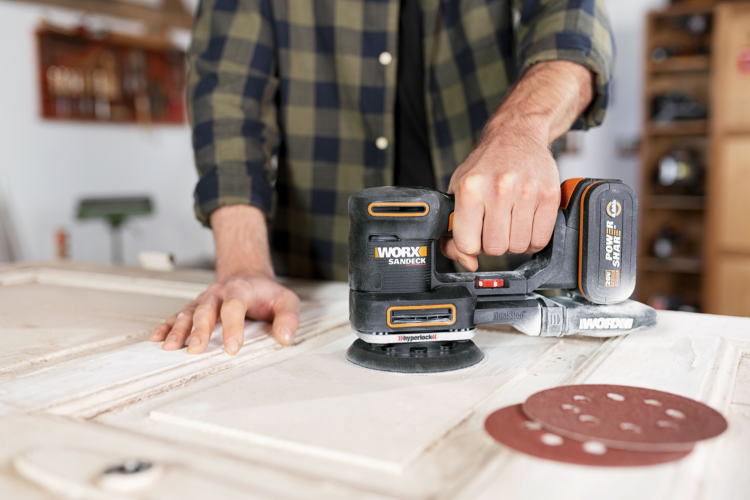 Worx Akku-Multischleifer »WX820.9«, 5-in-1 Funktionen, DustStop-Mikrofilter, ohne Akku & Ladegerät
