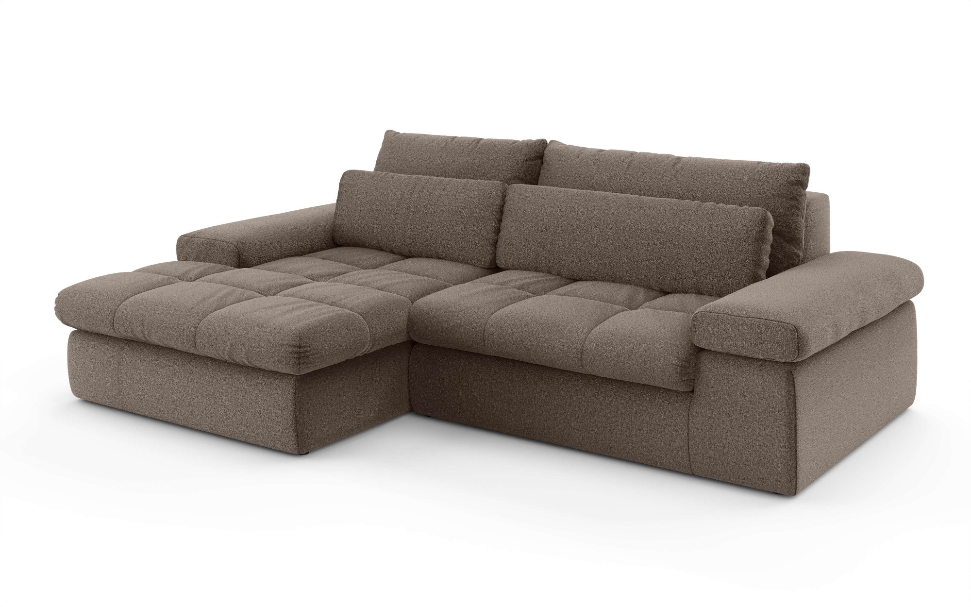 Home affaire Ecksofa »ALVERIE mit Recamiere, moderne Steppung, Maße: B/T/H 274/203/106 cm«, L-Form mit Wellenunterfederung, mit 4 Rückenkissen, pflegeleicht Stoff