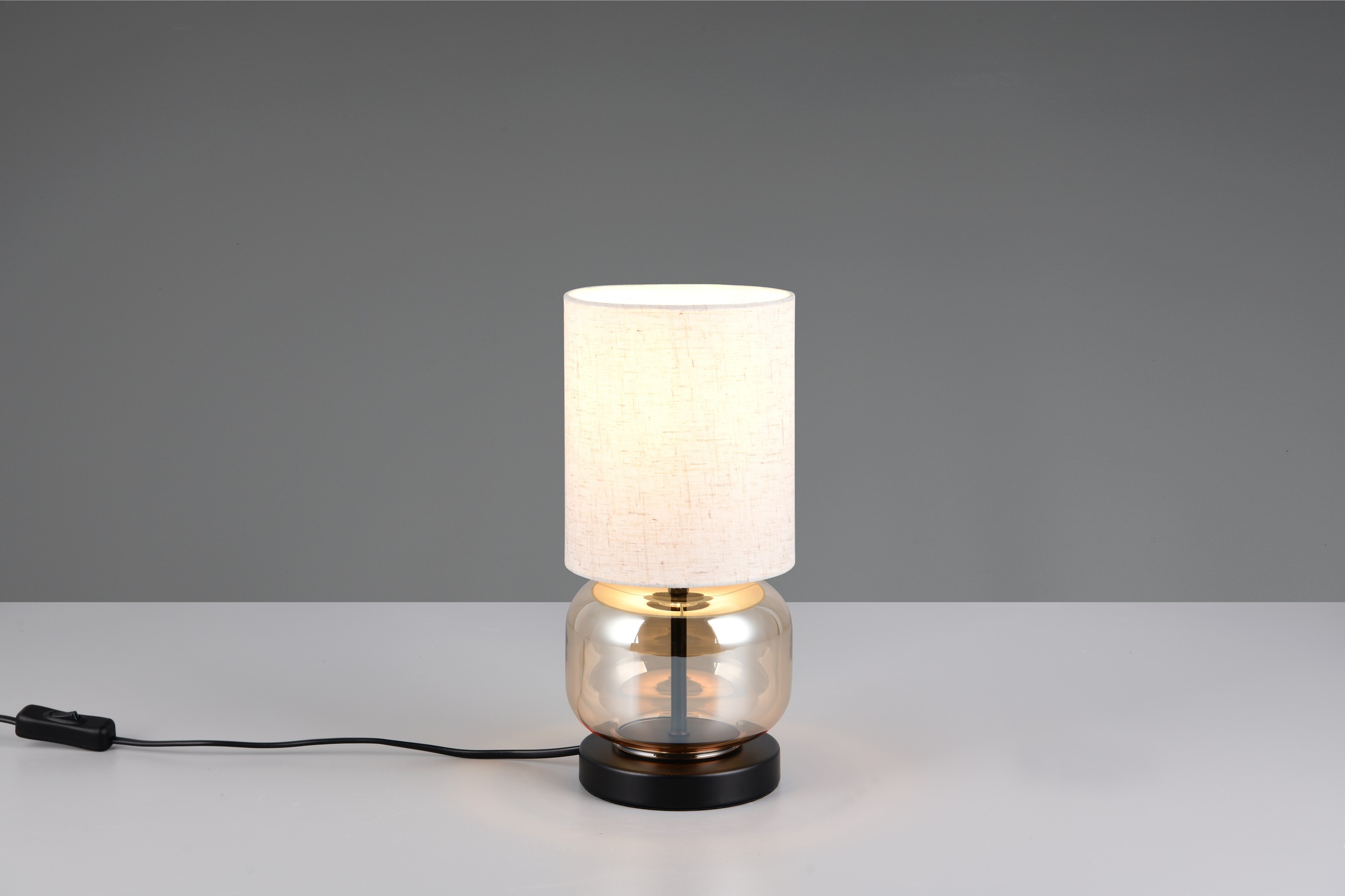 my home Tischlampe »Ulrichstein, Tischlampe mit Glas und Stoffschirm exkl 1 günstig online kaufen