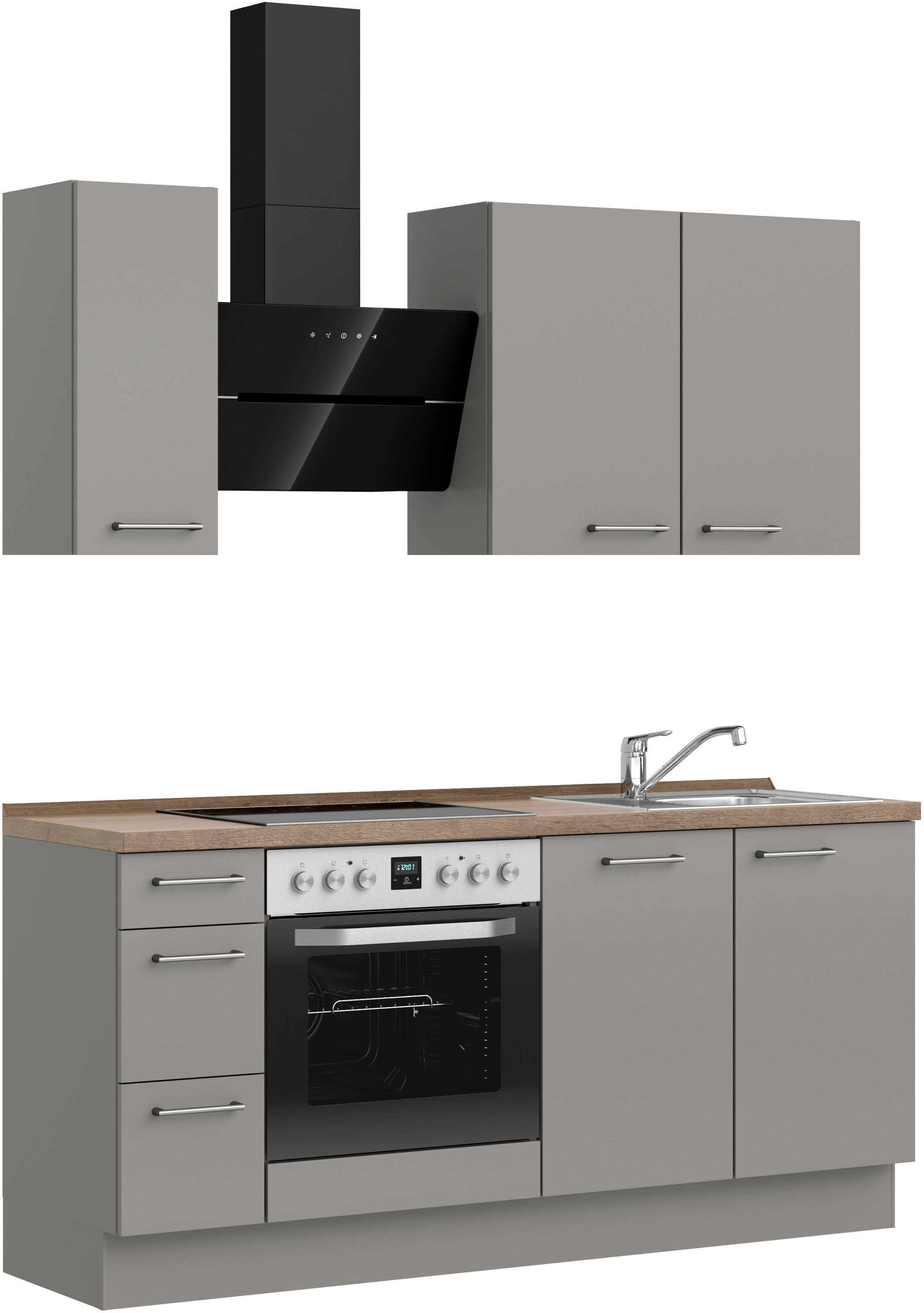 nobilia® Küchenzeile »"Laser II"«, vormontiert, Ausrichtung wählbar, Breite 180 cm, wahlw. mit E-Geräten