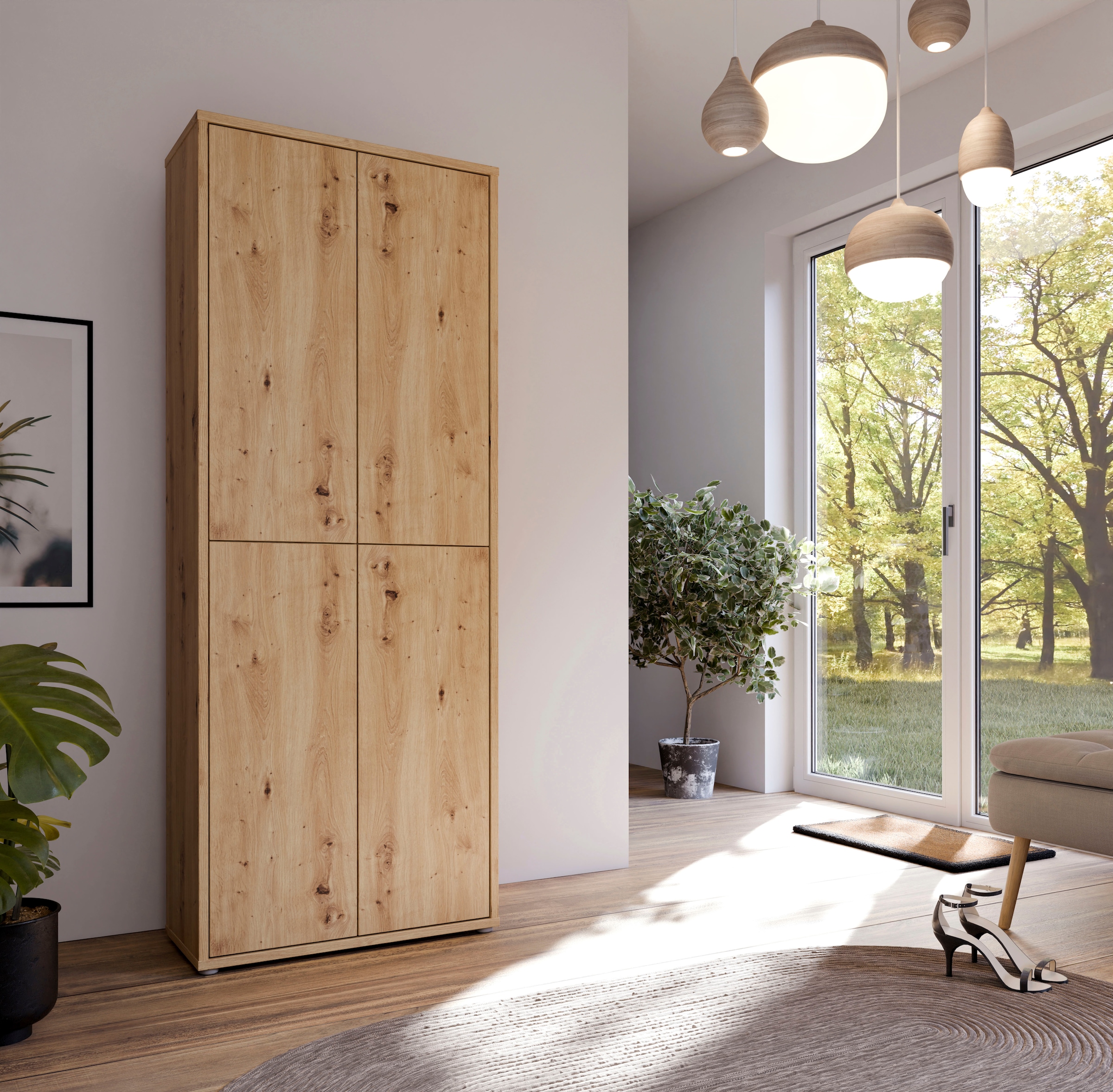 FORTE Schuhschrank »Alice Springs«, (B/H/T 74,5/191,9/34,9 cm), Stauraumschrank, Mehrzweckschrank, Breite 74,5 cm, mit 8 Böden