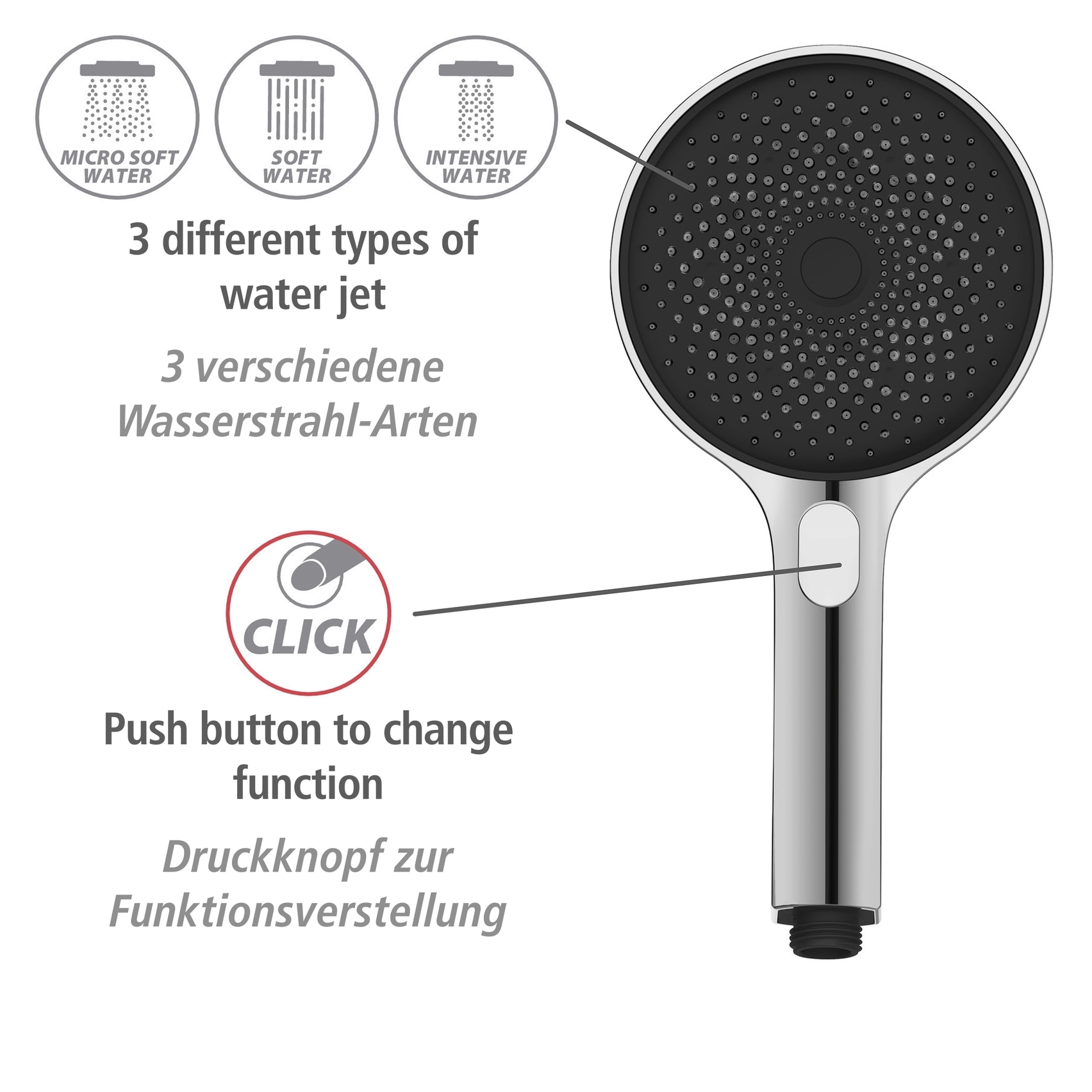 WENKO Duschsystem »Softwater« Chrom, einfacher Anschluss an bestehende Armatur o. Wandanschlussbogen