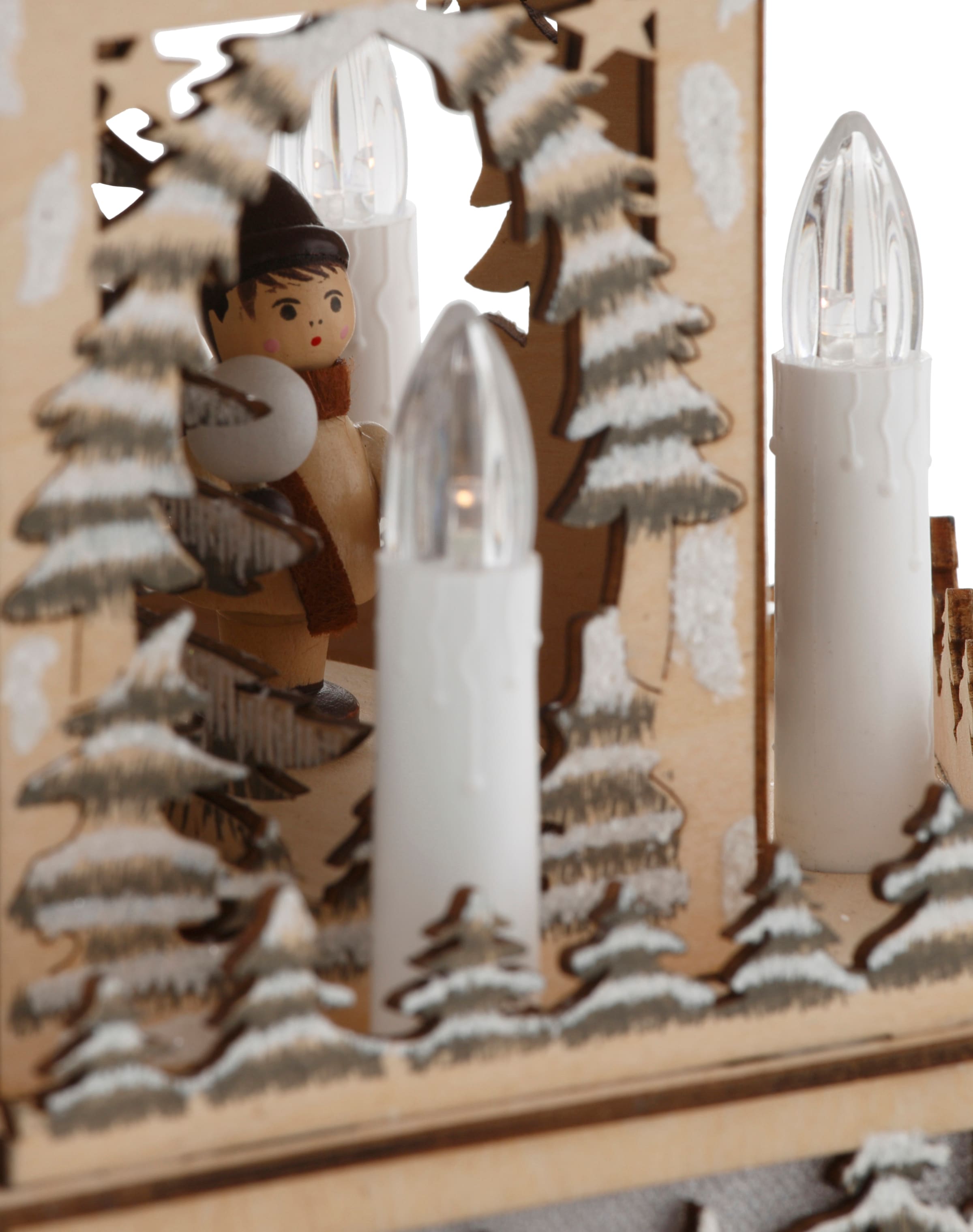OTTO home Weihnachtspyramide »1 Stück, Weihnachtsdeko mit LED-Beleuchtung, bewegliche Figuren« mit LED Beleuchtung und beweglichen Figuren, Höhe ca. 48 cm, Batterie