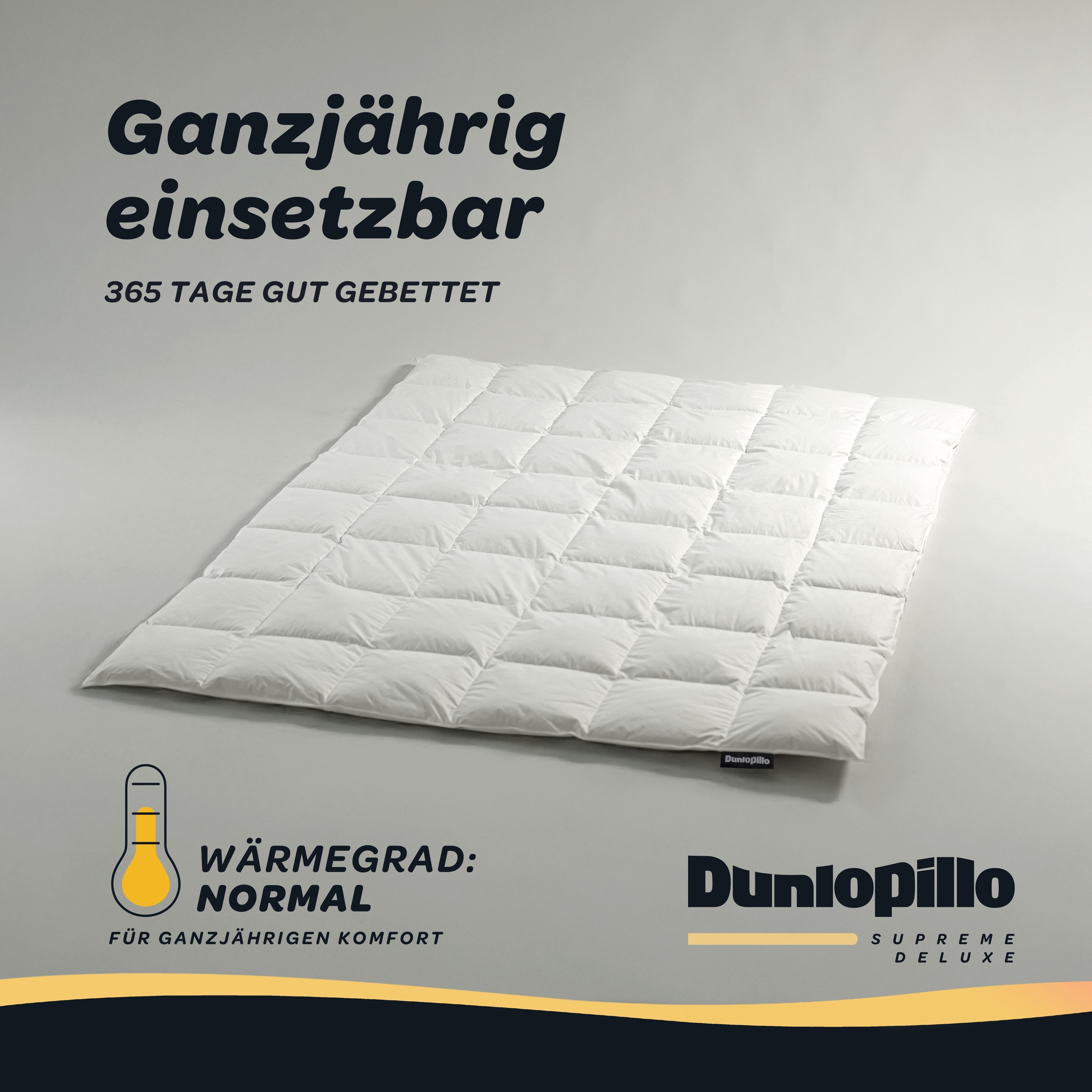 Dunlopillo Gänsedaunenbettdecke »Dunlopillo Supreme Deluxe, "NEUHEIT" in Größe 135x220 & 155 220 cm« normal Füllung 90% Gänsedaunen & 10% Federn 1 Stk. tlg. Hergestellt in Deutschland & Downpass zertifiziert, NOMITE