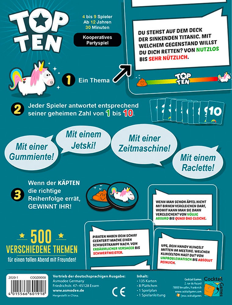 Asmodee Spiel »Top Ten«
