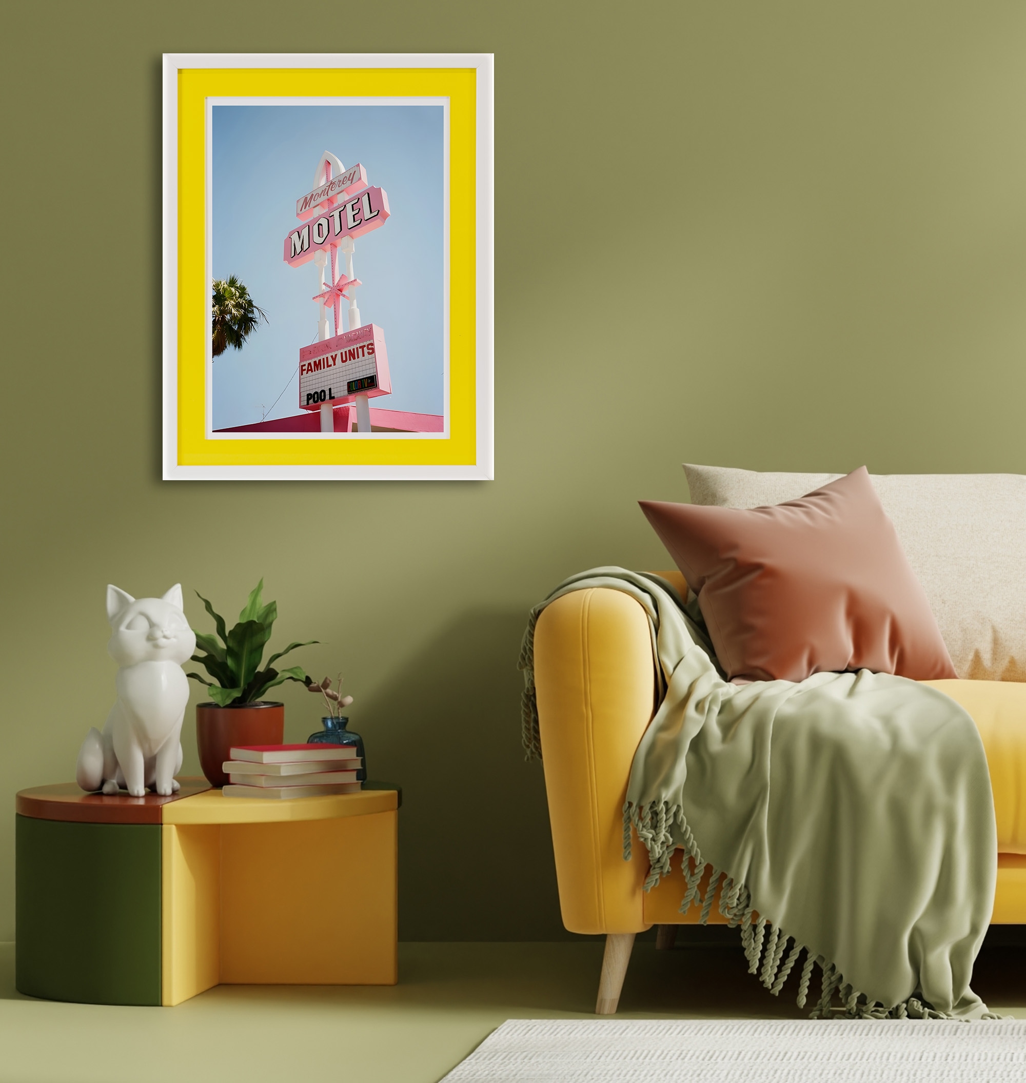 queence Bild mit Rahmen »Motel, Amerika« Schriftzug   Schriftzüge 1 Stk. tl günstig online kaufen
