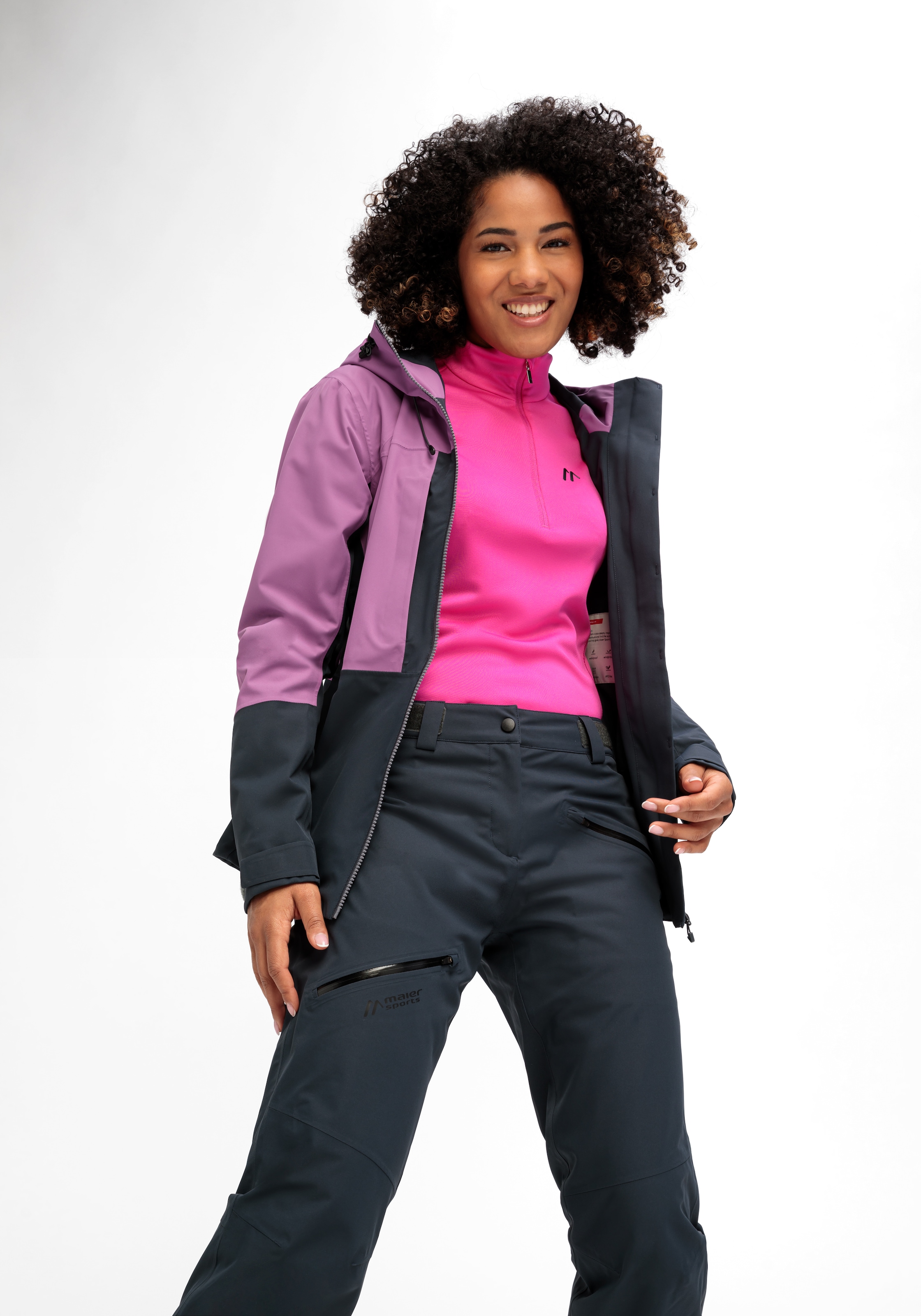 Maier Sports Funktionsjacke »Lindon W« Damen Outdoorjacke, wasserdicht, RV-Taschen, Kapuze
