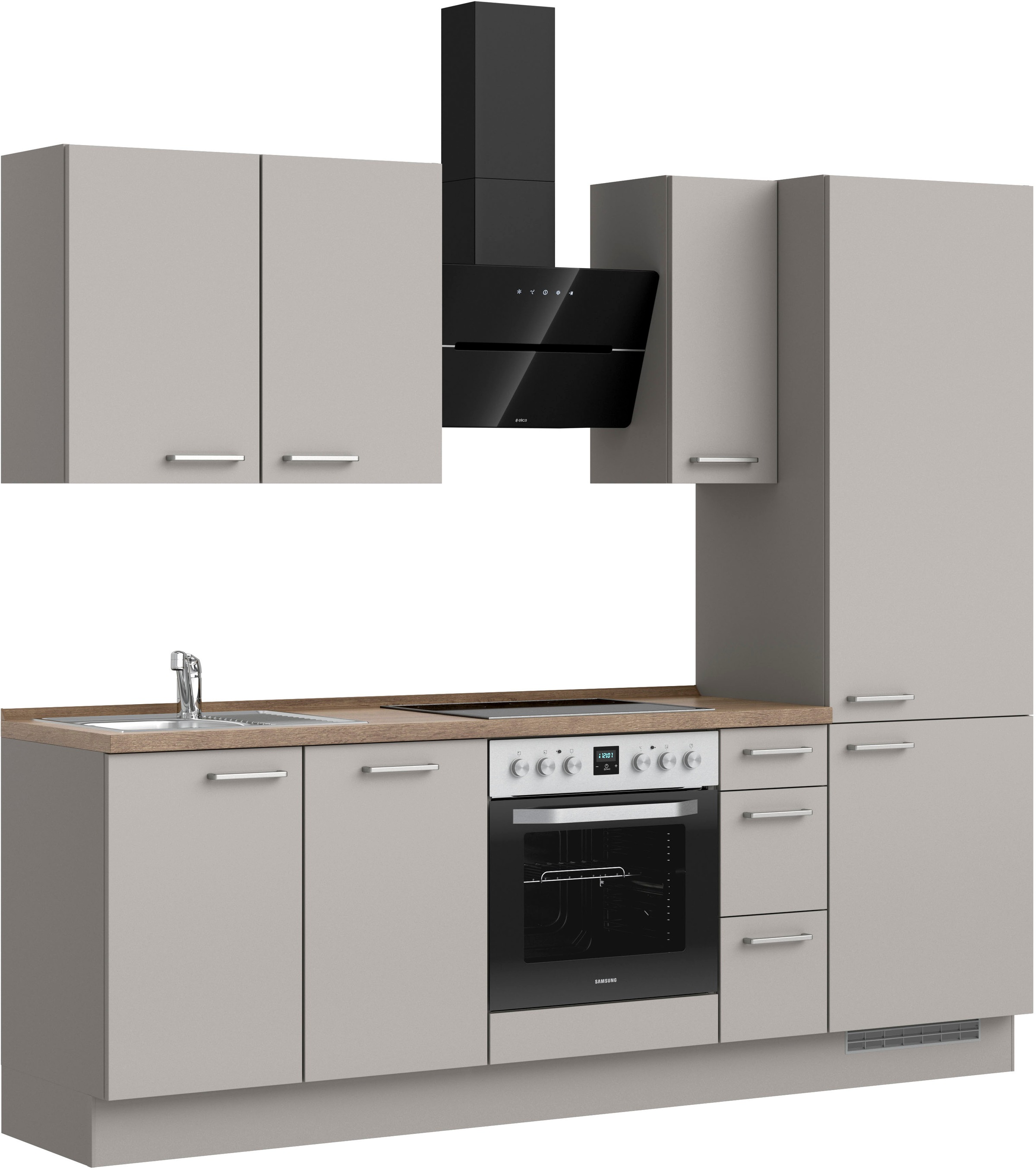 nobilia® Küchenzeile »"Touch II"«, vormontiert, Ausrichtung wählbar, Breite 240 cm, wahlw. mit E-Geräten
