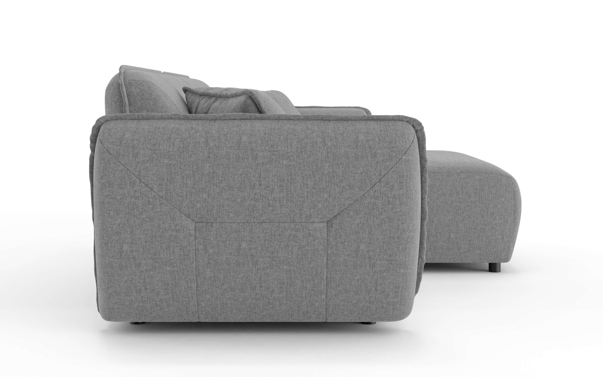 Home affaire Ecksofa »MIRELDA L-Form mit Steppungen, Recamiere rechts/links, Breite 253 cm« elegant und bequem, enthält 2 Zierkissen, belastbar bis 480kg