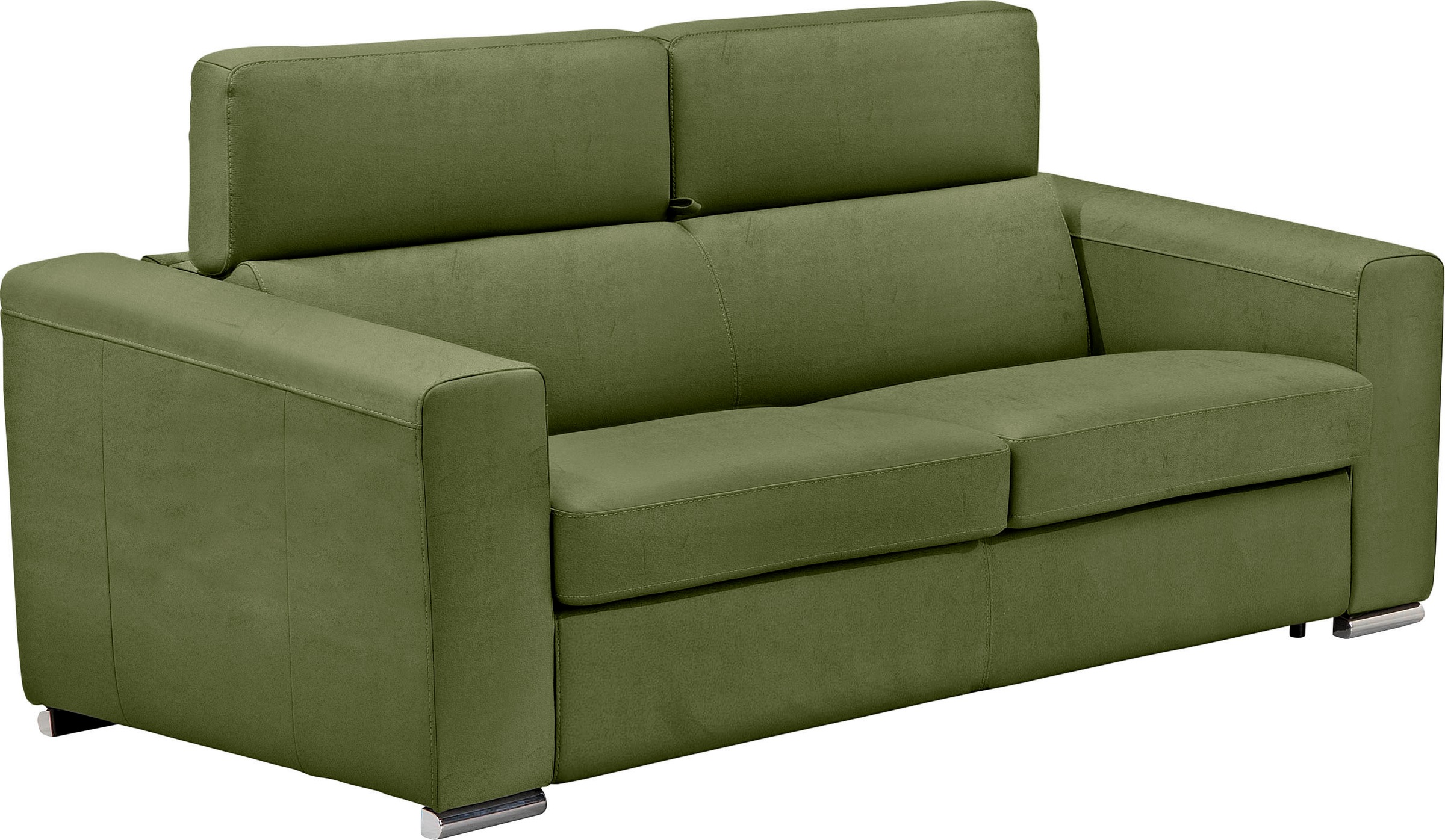 Egoitaliano Schlafsofa »Cabiria, Design und super Sitz- und Liegekomfort«, Sofa inkl. Schlaffunktion, Kopfteile verstellbar, mit Metallfüßen