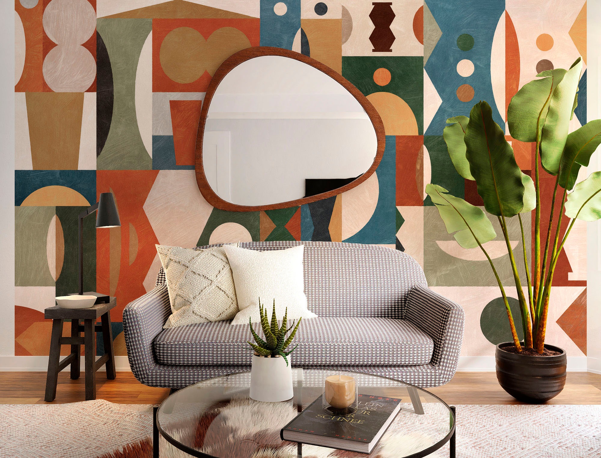 Komar Fototapete »Digitaldruck Vlies - Tribal Tiles - Größe 400 x 250 cm«, bedruckt, Wohnzimmer, Schlafzimmer