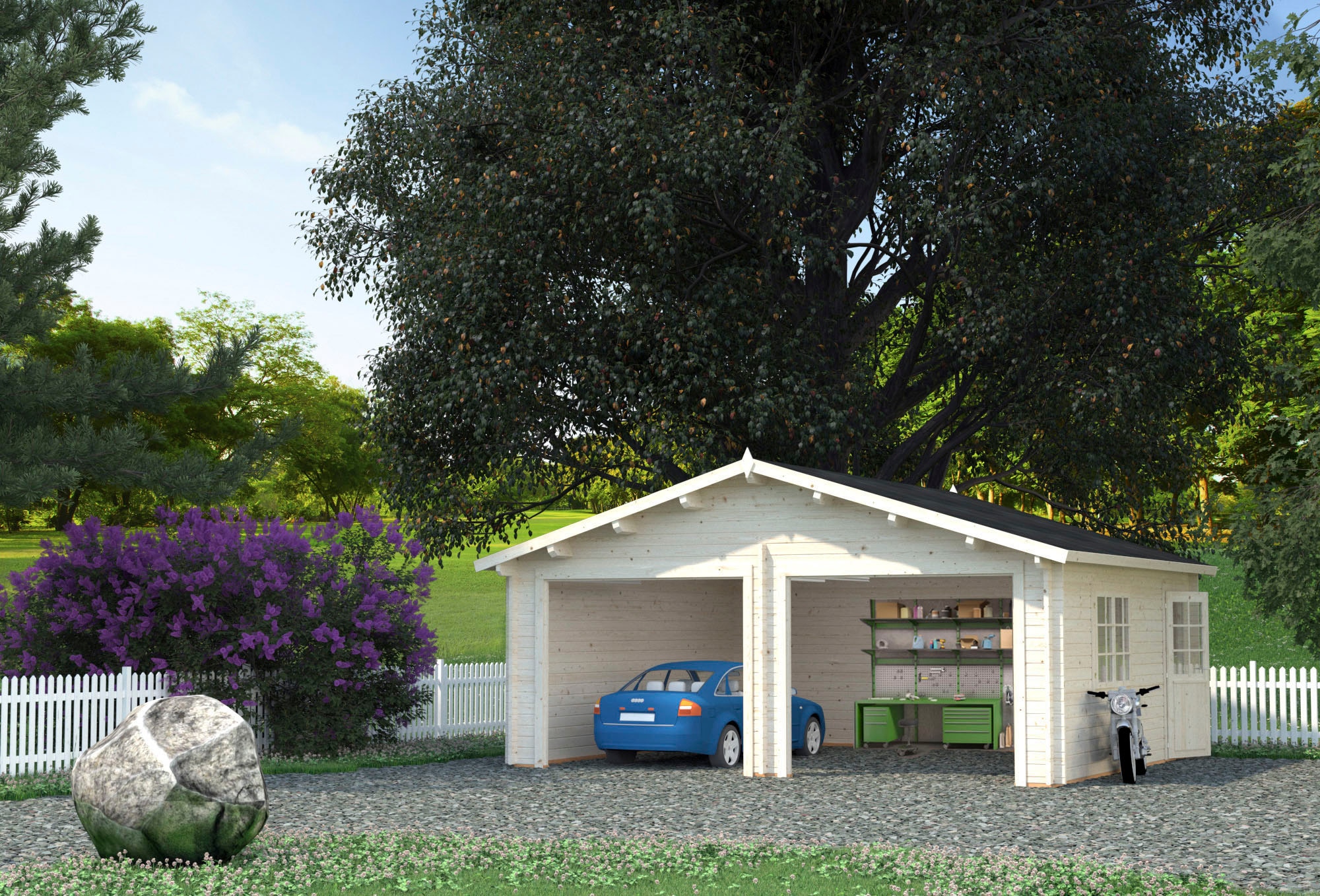 Palmako Garage »Roger«, BxTxH: 629x565x310 cm, ohne Tor, naturbelassen