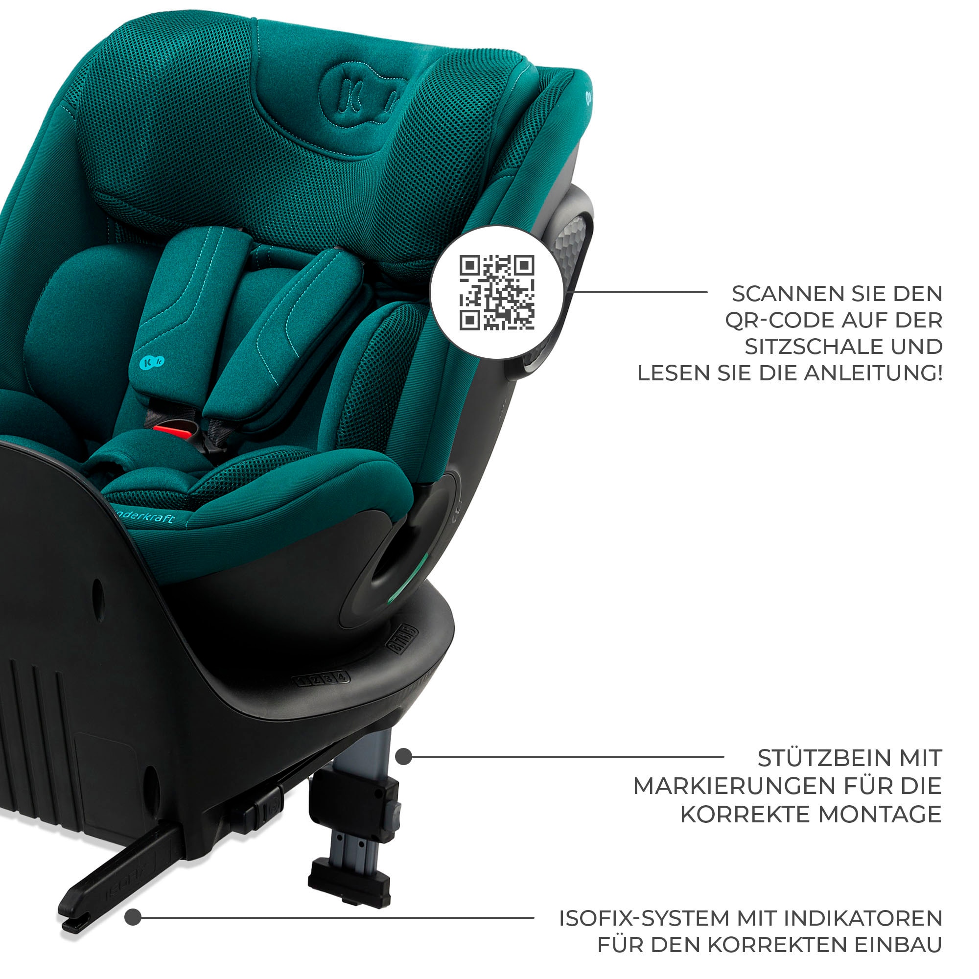 Kinderkraft Autokindersitz »XRIDER 2 i-Size« Klasse 0 / 1 / II / III (bis 36 kg) 360° – drehbarer Kindersitz