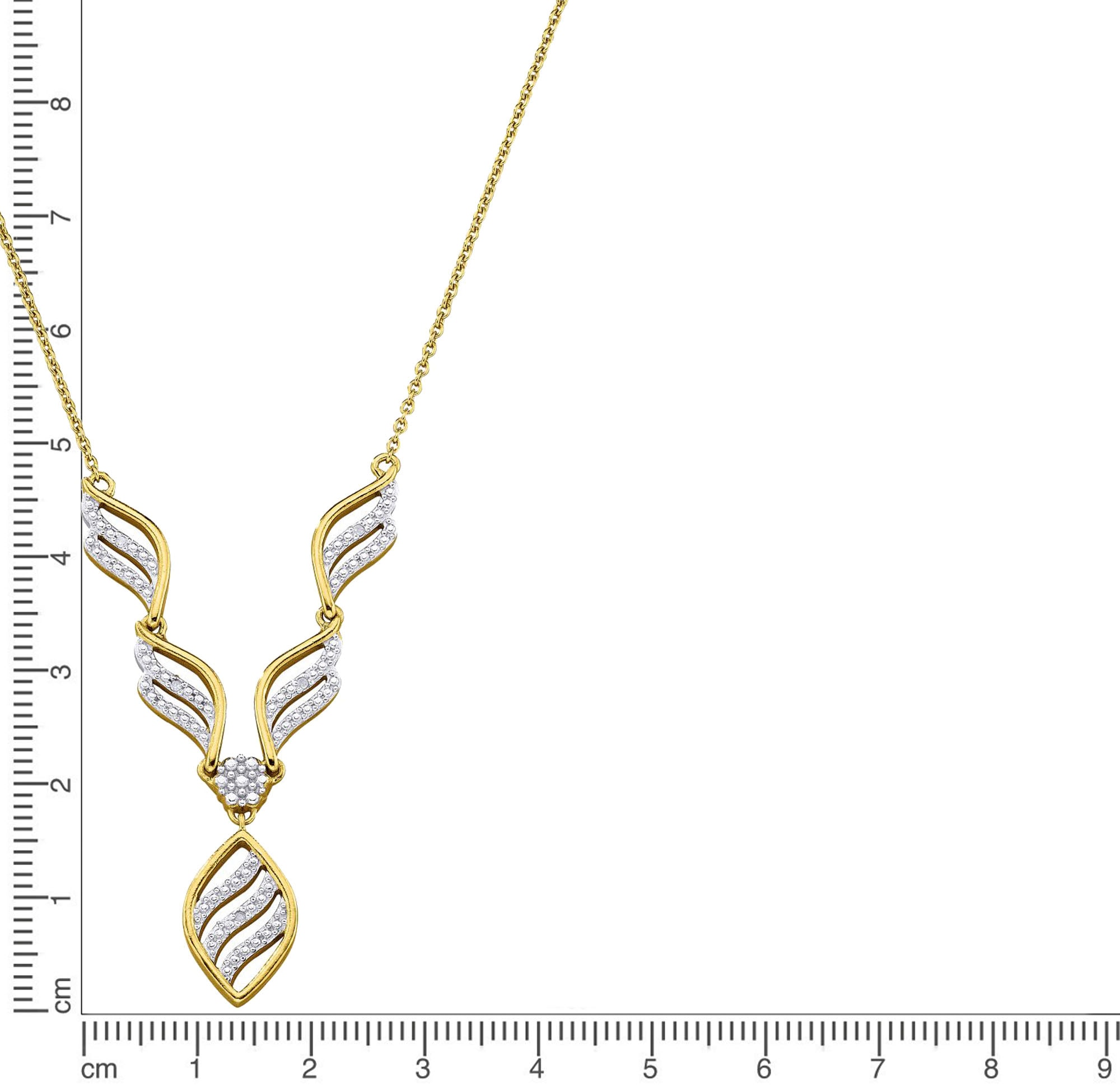 Firetti Kette mit Anhänger »Schmuck Geschenk Silber 925 Halsschmuck Kette Statement Blume Navette« mit Diamanten