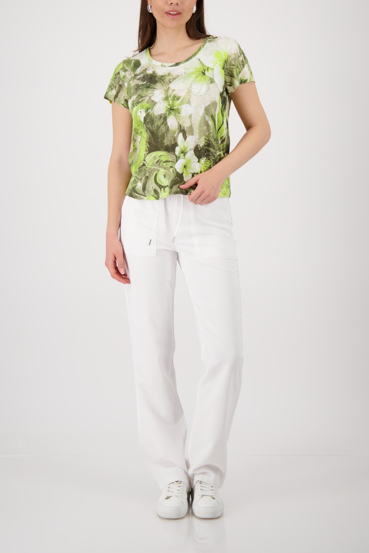 Monari T-Shirt »Shirt Blume Allover« Regular fit mit Blumenprint