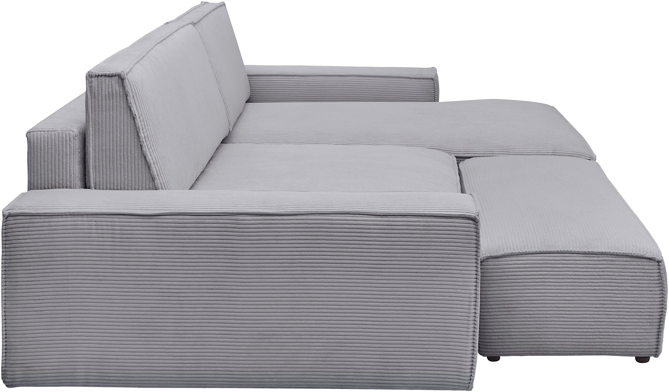 Home affaire Polsterecke »NEU: SHERWOOD XXL tief, L-Form mit Schlaffunktion, Big-Sofa mit Hocker«, (Set, 2 St.), stellbar zum Schlafsofa (Krokodilverbinder), Cord, Leinenoptik