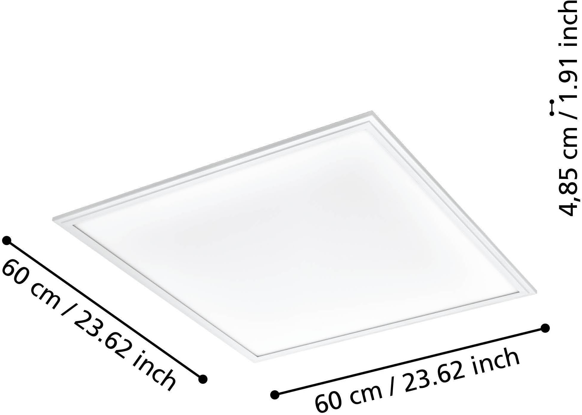 EGLO Deckenleuchte »SALOBRENA-Z Deckenlampe weiß, ZigBee 3.0, Timer, Panel, Disco-Modus«, Leuchtmittel LED-Modul | LED fest integriert, App/Sprachsteuerung Alexa, 59,5x59,5x5cm, exkl. Fernbedienung