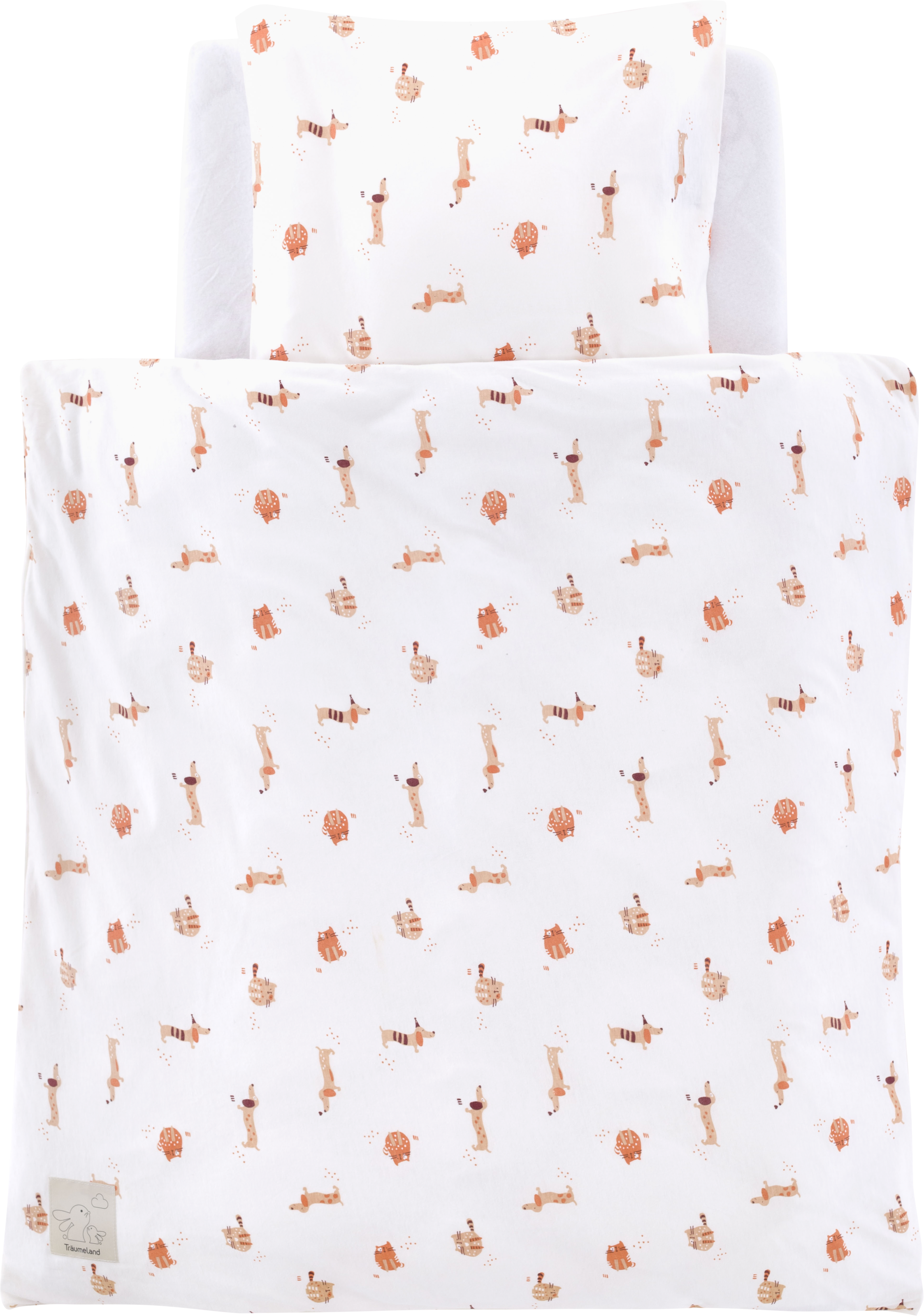 Träumeland Babybettwäsche »Jersey Cats & Dogs«, mit niedlichem Allover-Prin günstig online kaufen