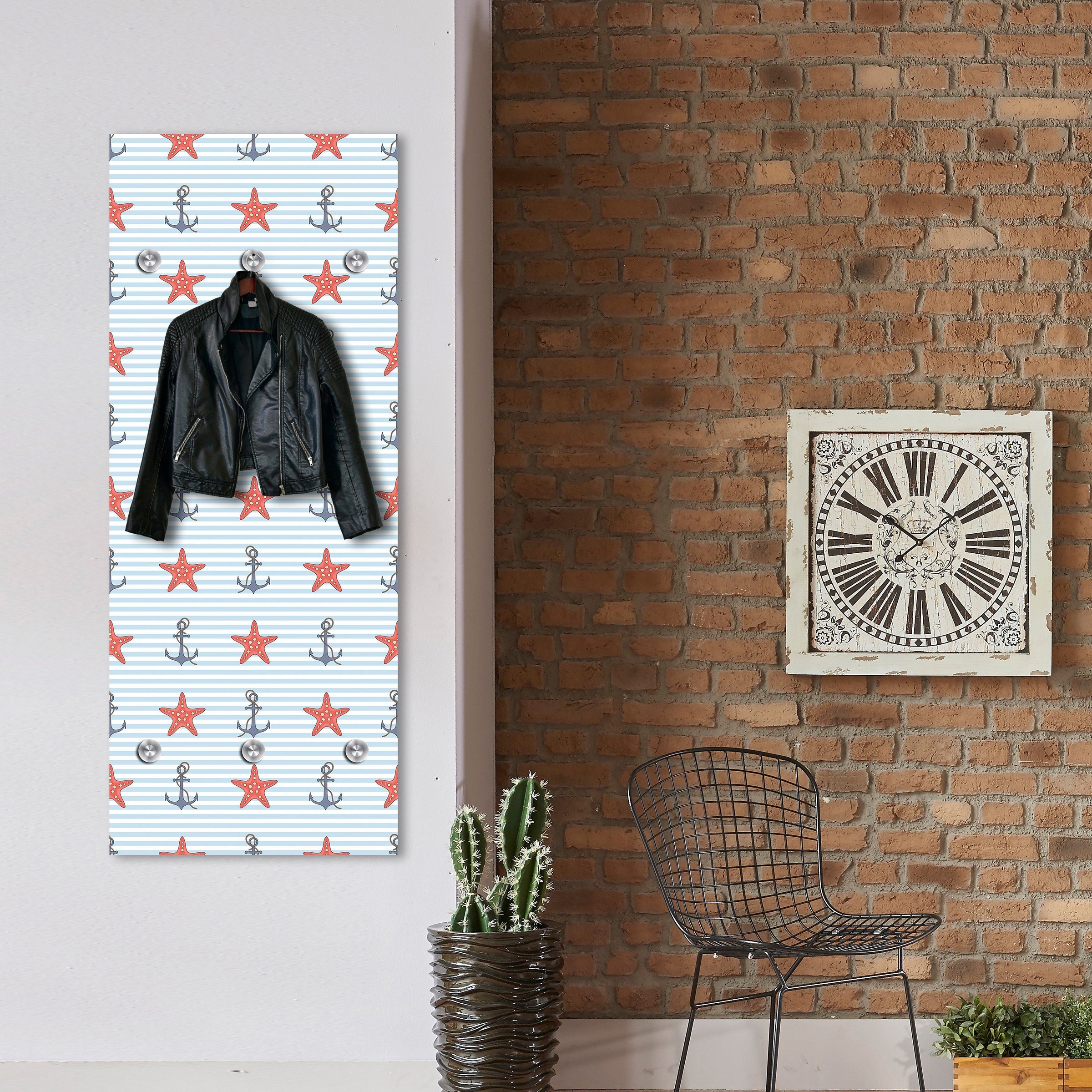 queence Garderobenleiste "Barney", (8 St.), Wand Garderobe, Vintage, Holz O günstig online kaufen