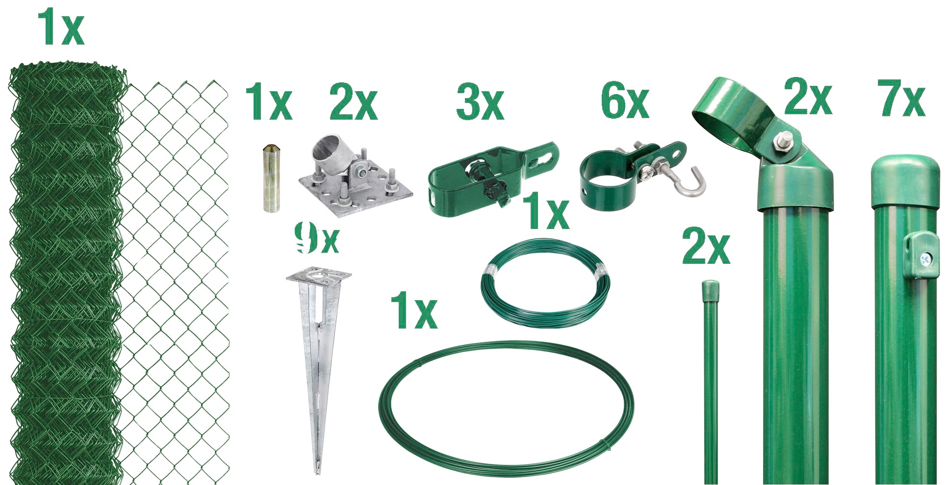 Alberts Maschendrahtzaun, (Set), 125 cm hoch, 15 m, grün beschichtet, mit Bodenhülsen kaufen