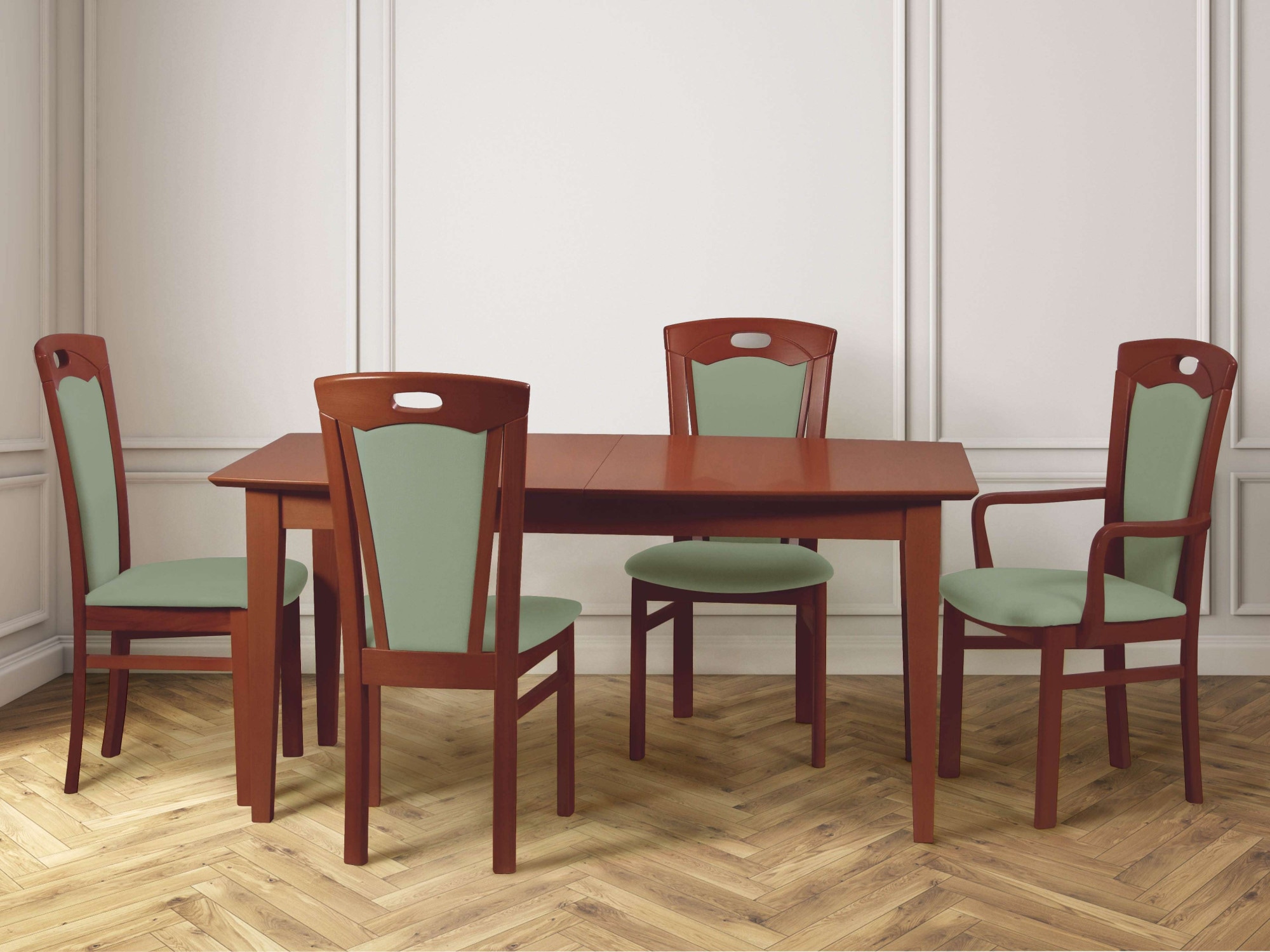 Home affaire Esszimmerstuhl »FERDI, Armlehnstuhl, Made in Italy, Massivholz«, 1 St., Feinstruktur, Bezug Feinstruktur (wasser-und fleckabweisend) oder Struktur
