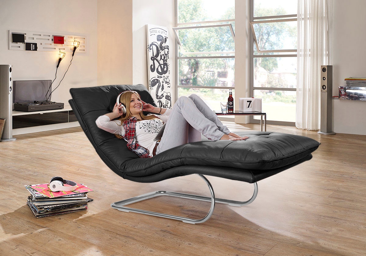W.SCHILLIG Relaxliege »daily dreams«, in Waffelkissen-Optik, wahlweise mit Motor, Freischwingergestell