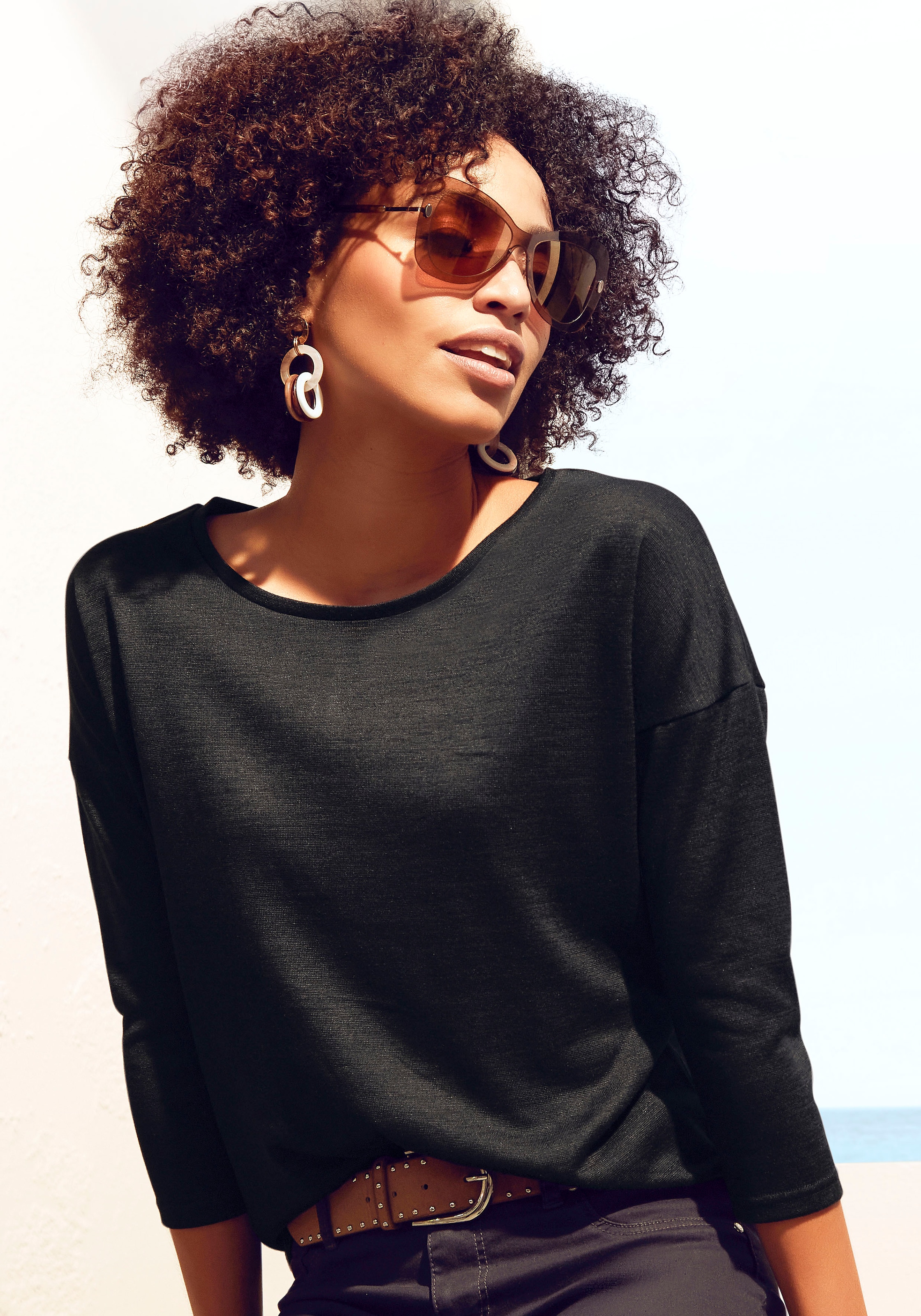 LASCANA 3/4-Arm-Shirt »aus feinem Strick«, (2er-Pack), aus pflegeleichter Qualität mit Viskose