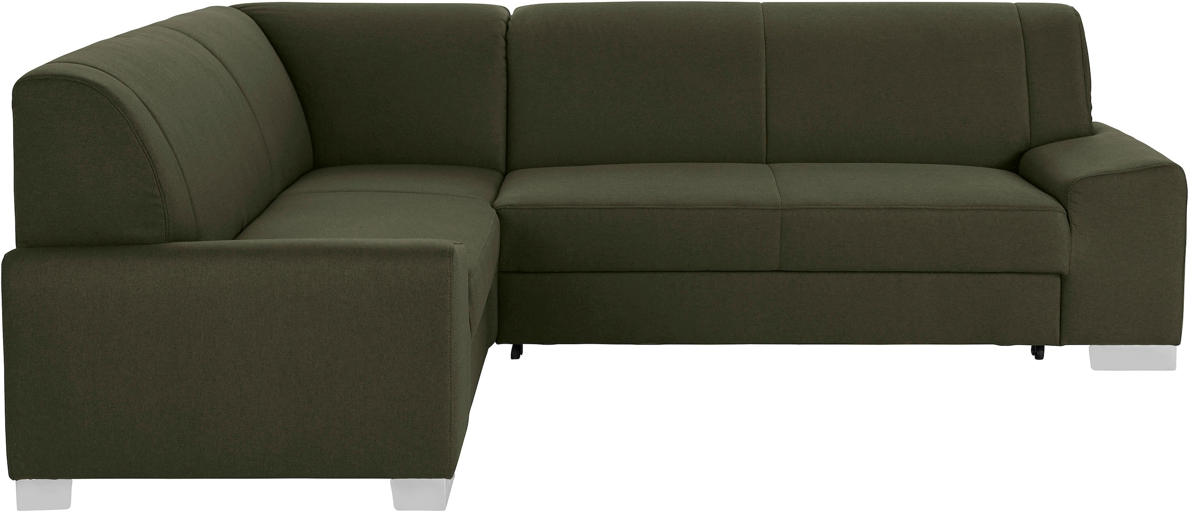 DOMO collection Ecksofa »Anzio in kubischer Formensprache, flache Armlehnen, L-Form«, Wahlweise mit Bettfunktion und Federkern für hohen Sitzkomfort