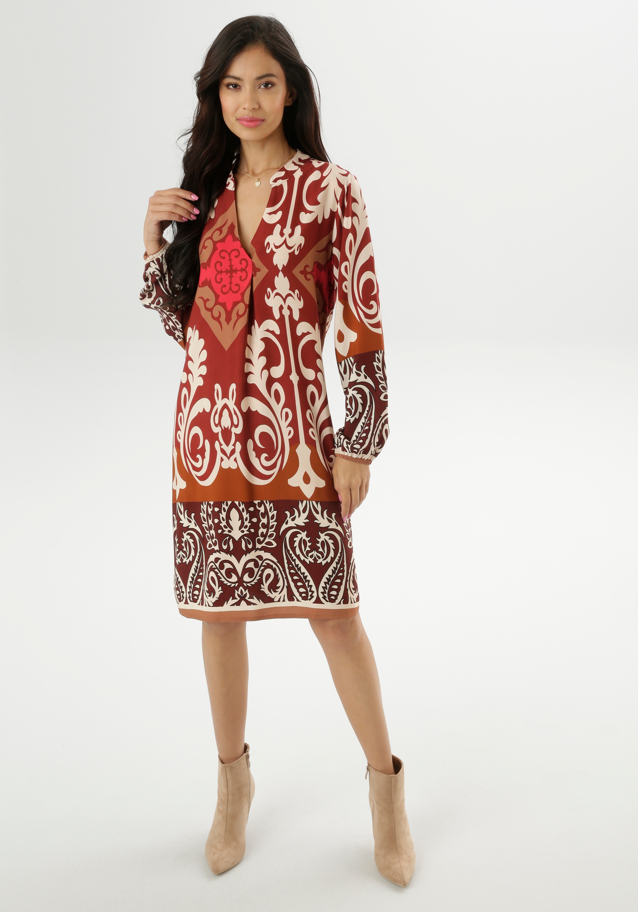 Aniston SELECTED Blusenkleid, mit Ornament-Druck Allover - NEUE KOLLEKTION