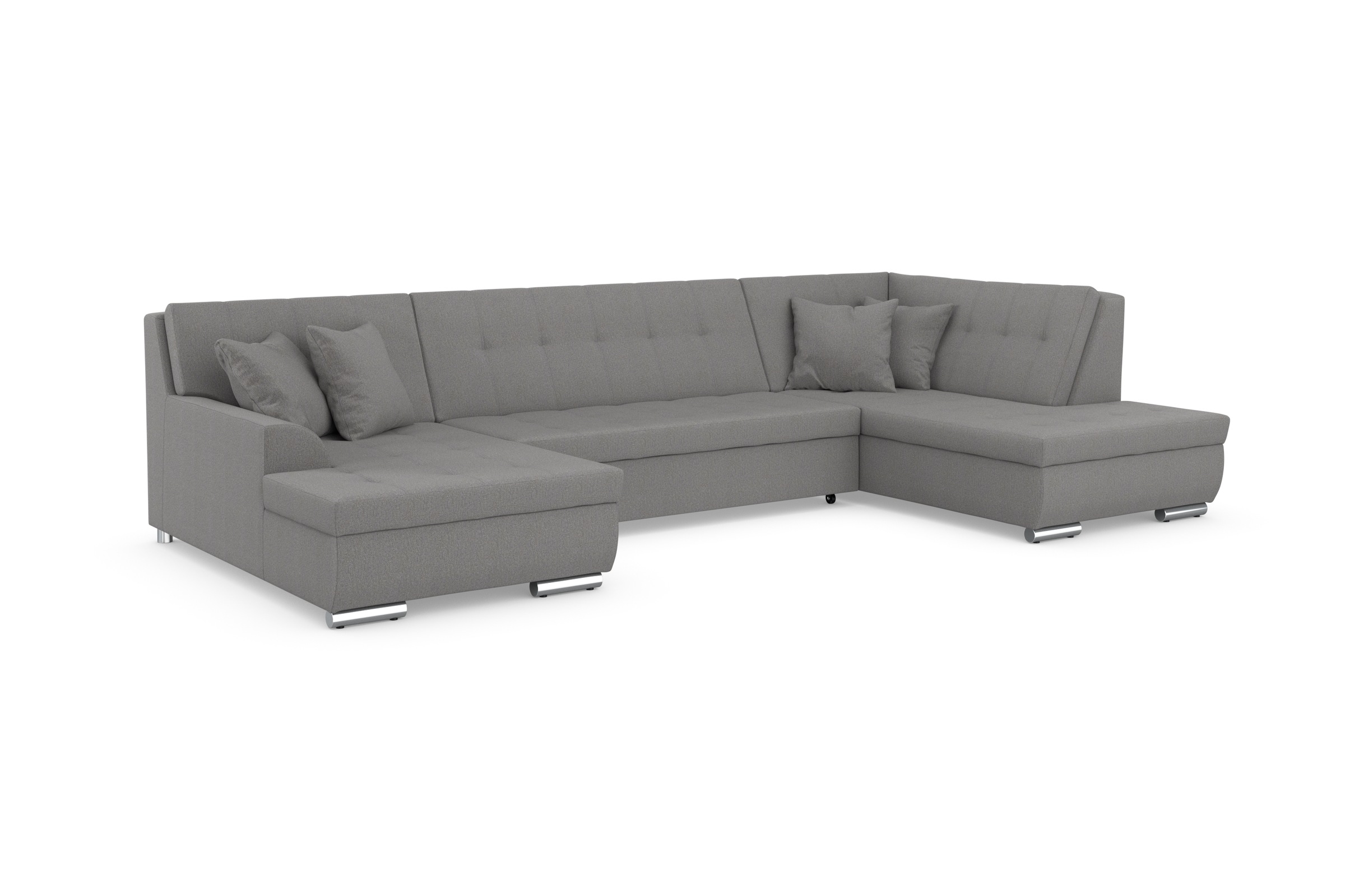 DOMO collection Wohnlandschaft »Treviso incl. Zierkissen, moderne Steppung, XXL: B/T/H: 364/201/83 cm«, wahlweise mit Bettfunktion, in vielen Bezugsarten auch in Cord U-Form