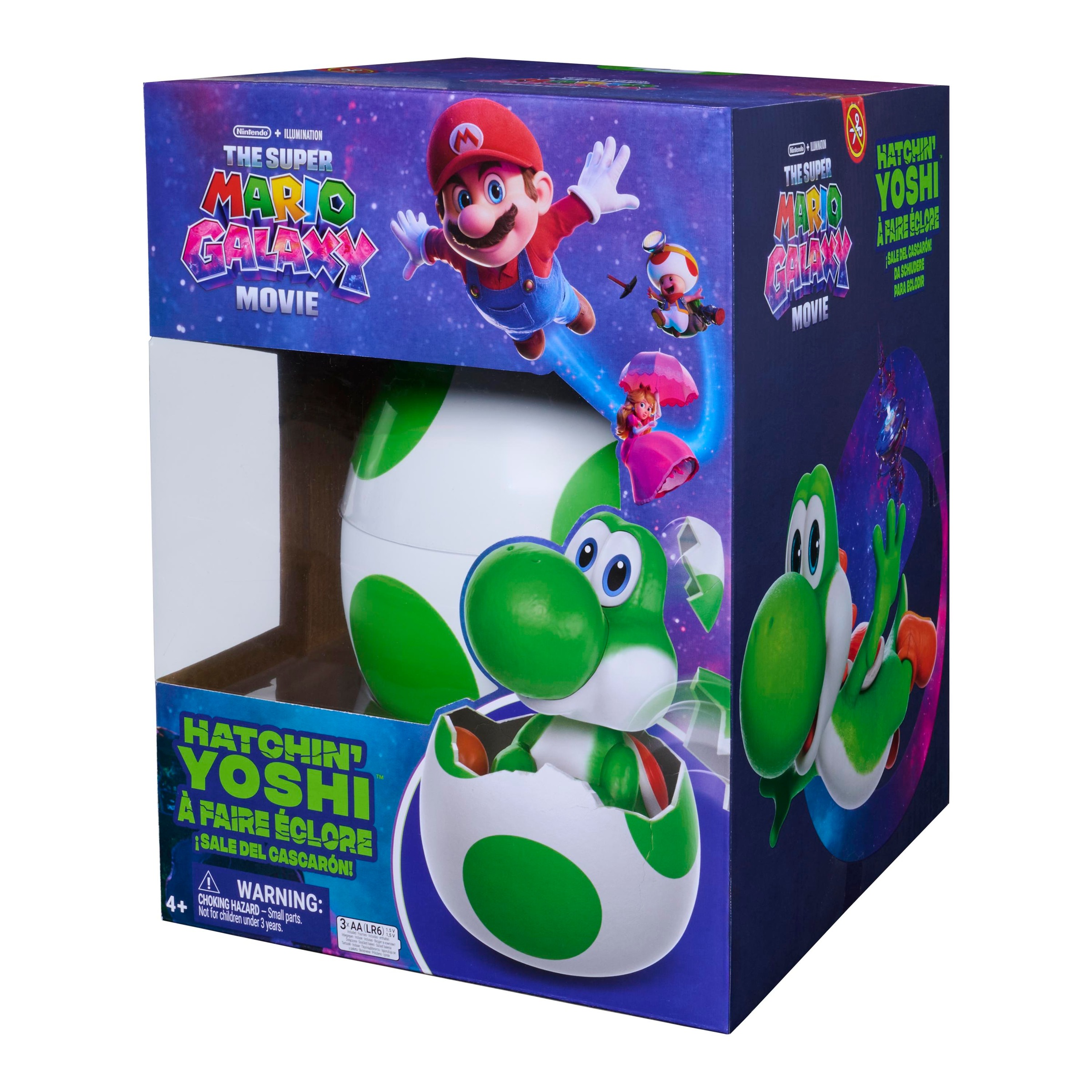 Spin Master Spielfigur »Super Mario Galaxy Film, Hatchin' Yoshi, Interaktiver Yoshi im Ei« mit Sound- und Bewegungseffekten