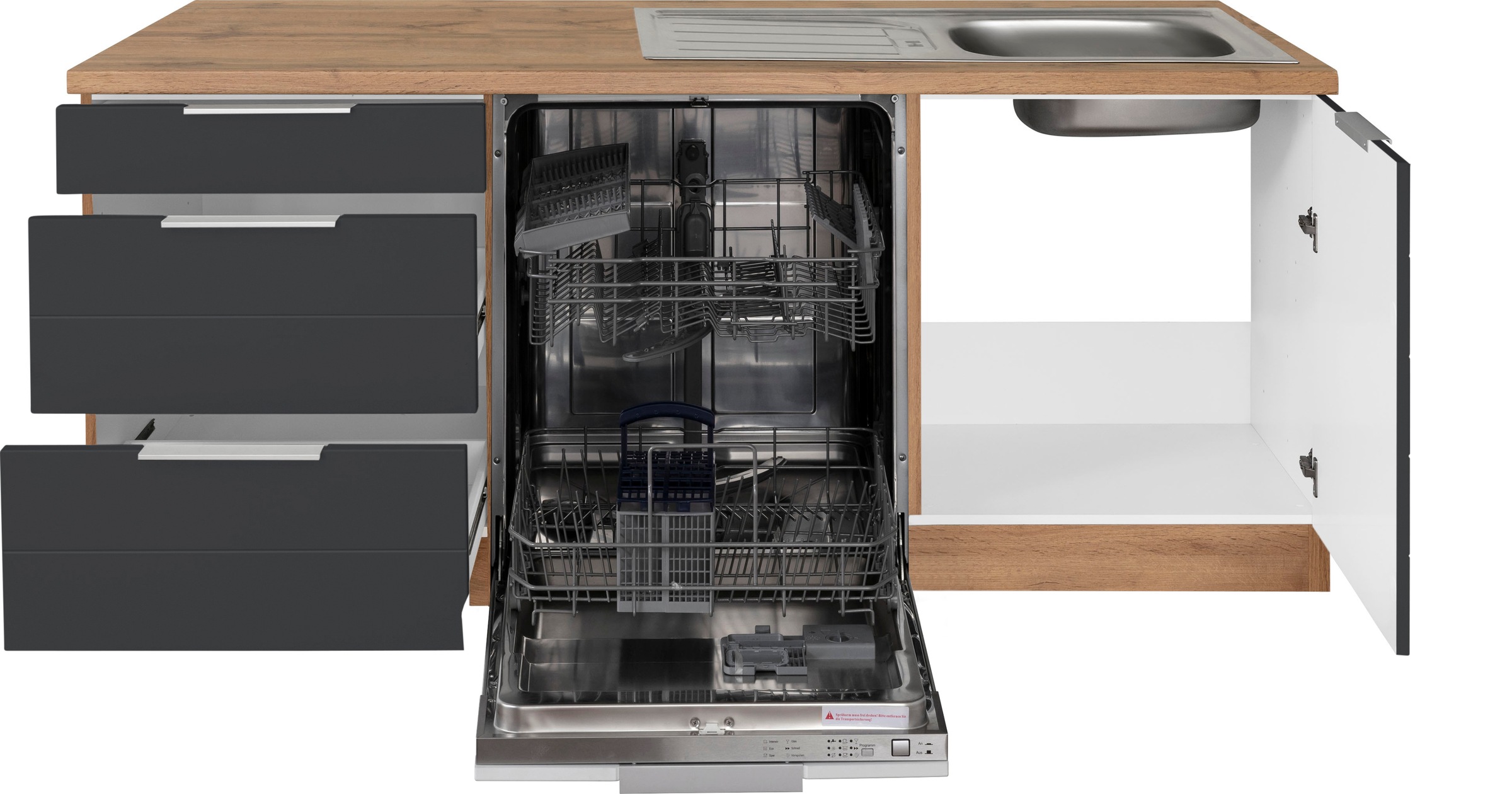 KOCHSTATION Winkelküche »KS-Luhe«, Stellbreite 240x270 cm, wahlweise mit oder ohne E-Geräten, MDF-Fronten