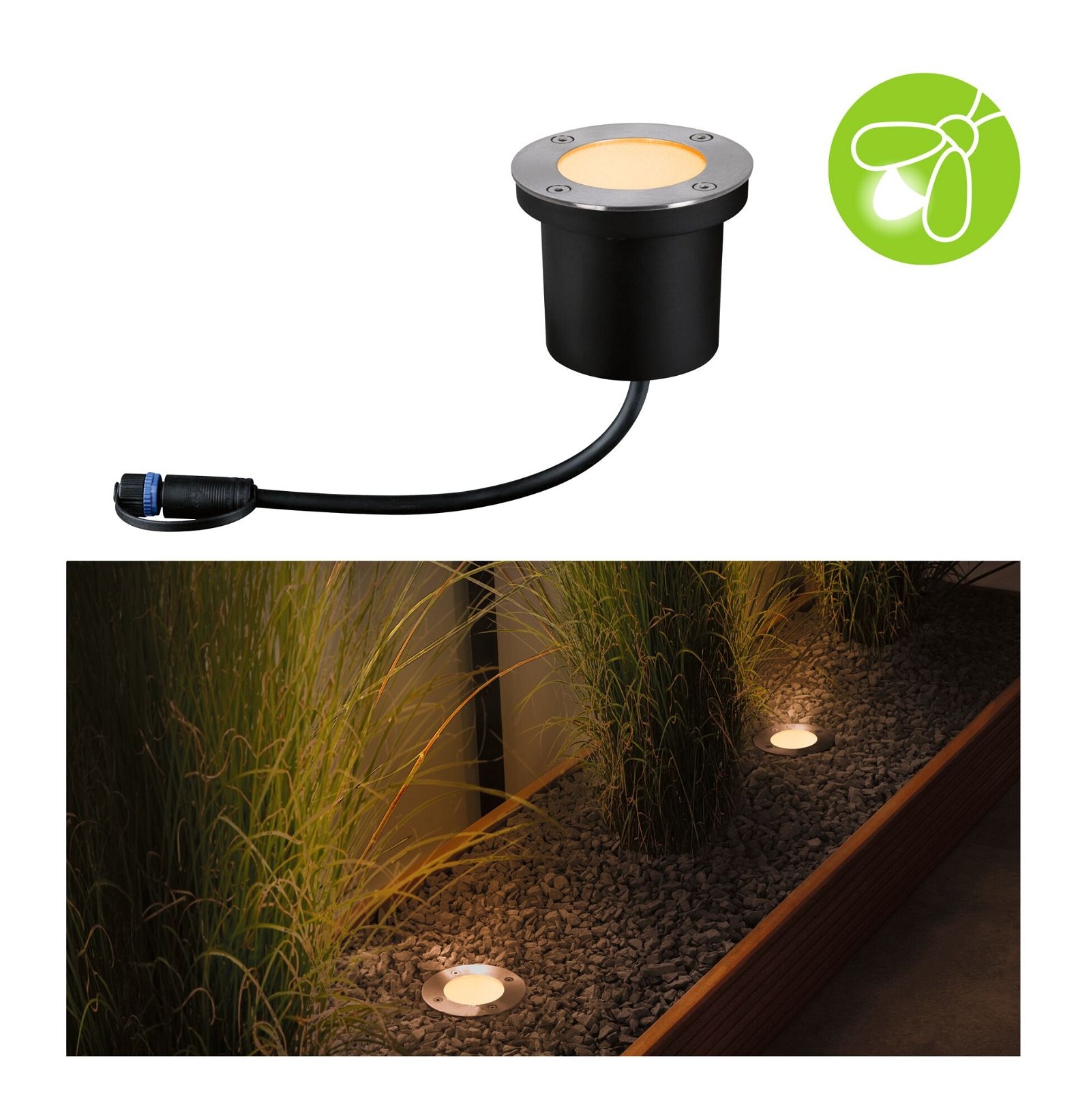 Paulmann LED Einbauleuchte »Plug & Shine Floor Einzelleuchte IP67 2200K 4,5W Anthrazit«, 1 flammig, Bodeneinbauleuchte, Insektenfreundlich