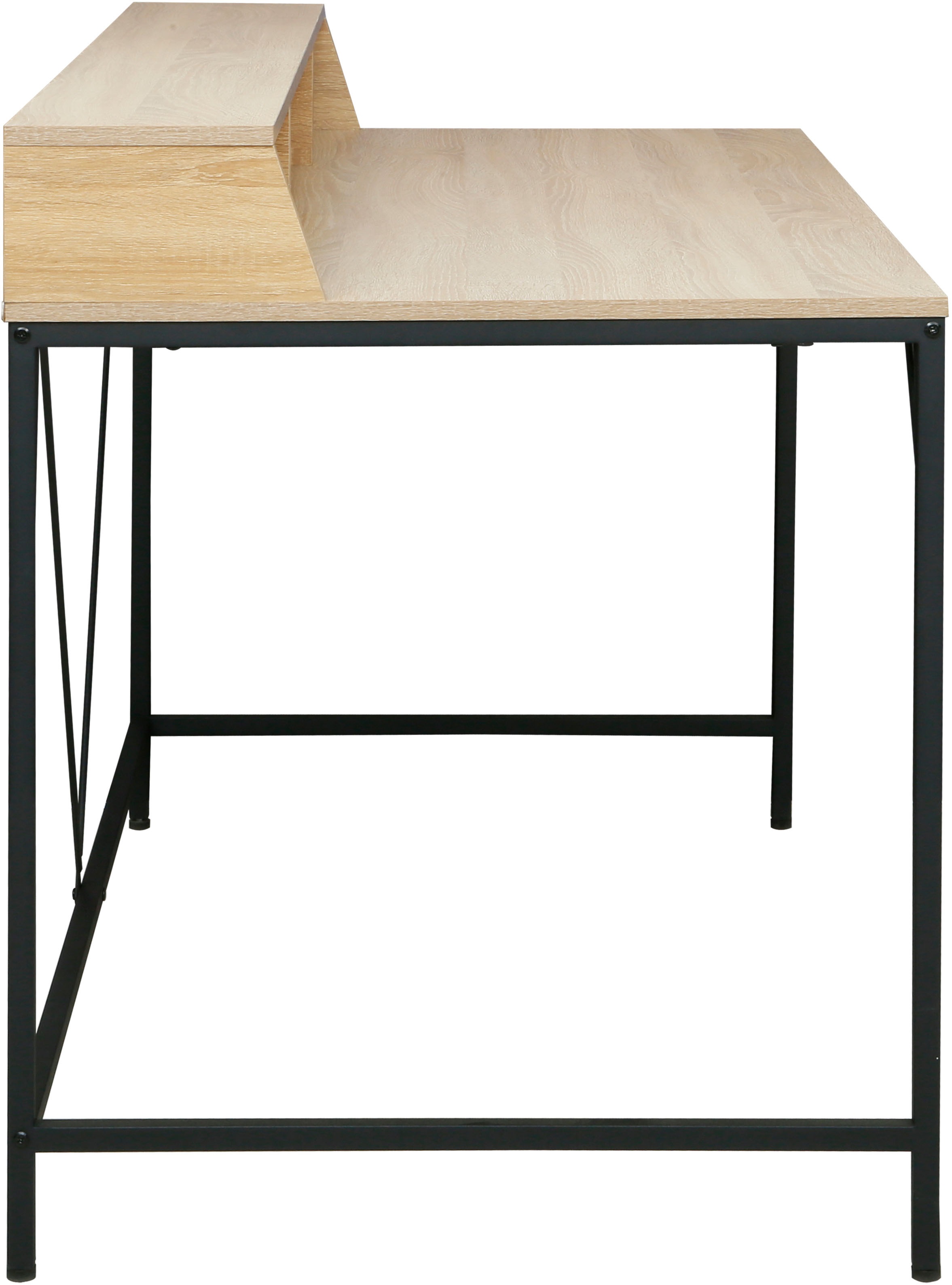 INOSIGN Schreibtisch »Endre«, (Breite 140 cm), mit Monitoraufsatz, 3 Fächern & Kabeldurchlass, Metallgestell
