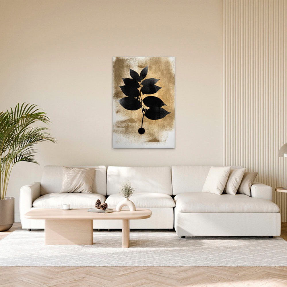 A.S. Création Leinwandbild »Dark Leafs - Wandbild Creme Gold Schwarz Keilra günstig online kaufen