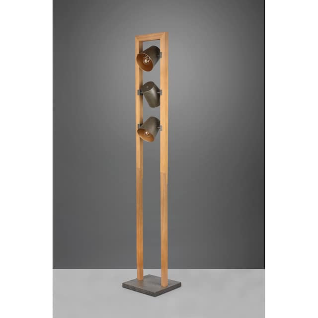 TRIO Leuchten Stehlampe »Bell«, 3 flammig-flammig, 3-flammig mit Schirmen  in Glocken-Optik, Holz-Nickel-Antik Kombination online bestellen