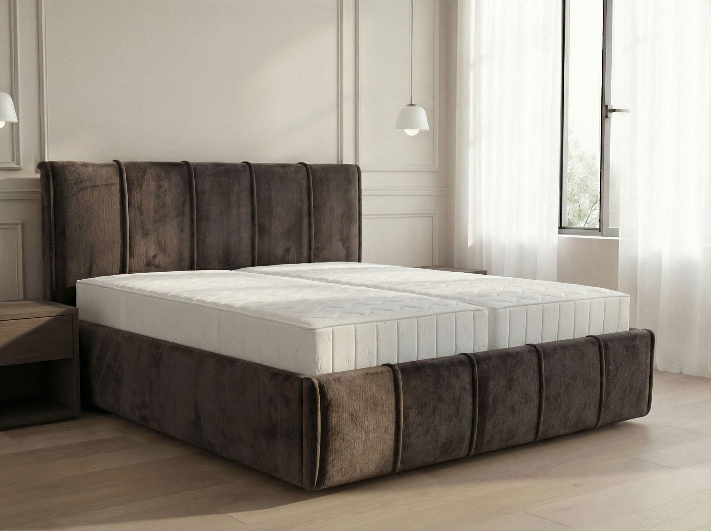 OTTO home Polsterbett »EVELLINA in der Größe 180x200 cm, mit flauschigem Stoff bezogen« wahlweise mit Lattenrost und King-Matratze (28cm)