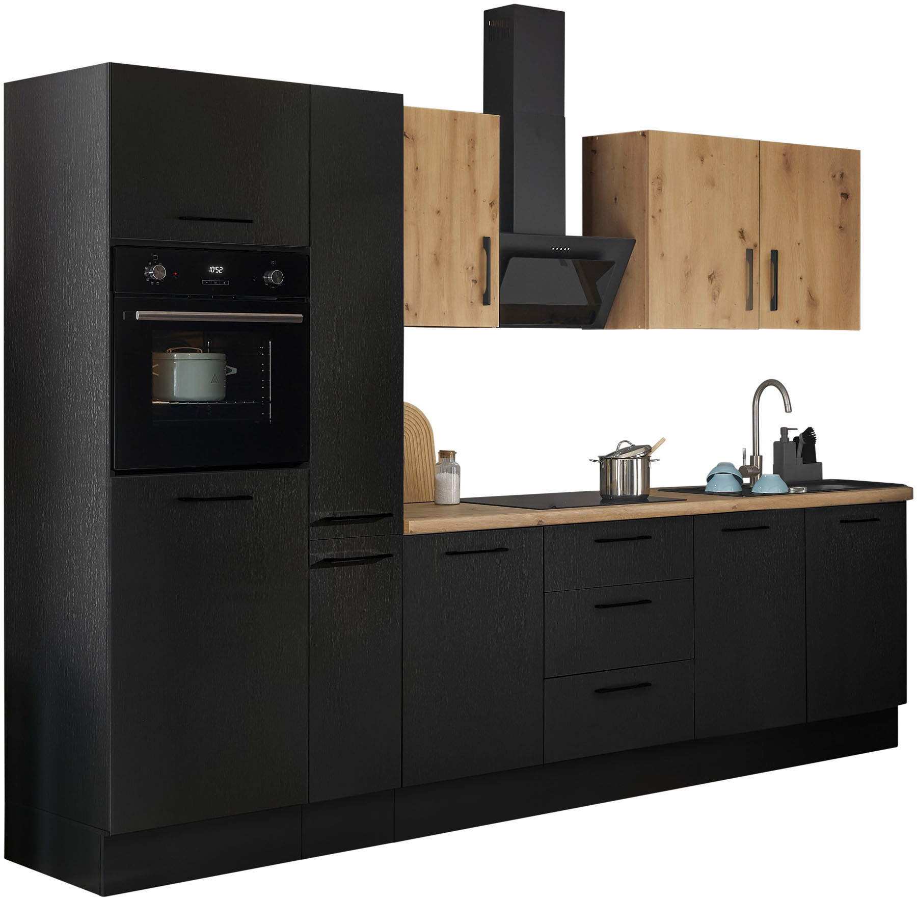 BASIC by Balculina Küchenzeile »Turin«, Breite 300 cm, wahlweise mit E-Geräten
